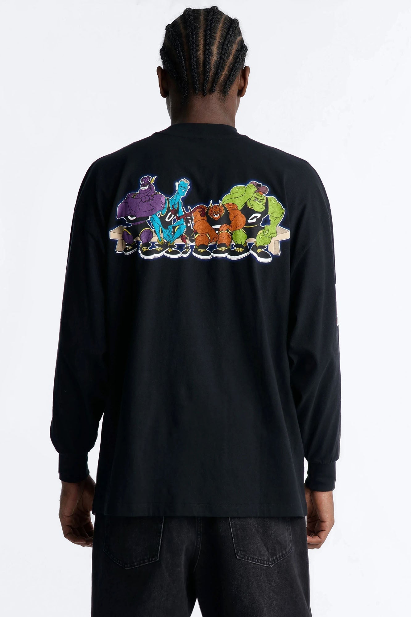 Space Jam Monstars Chrome Premium Long Sleeve Shirt - Black
