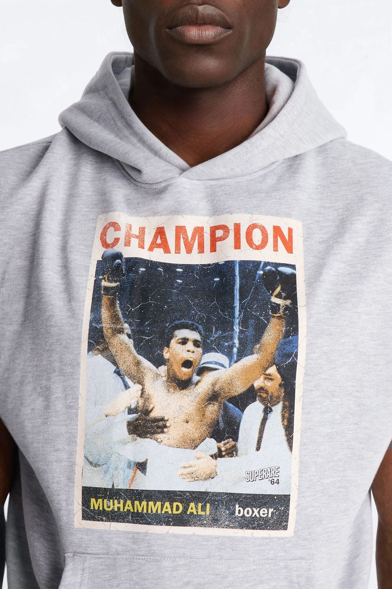 Muhammad Ali Muscle Hoodie - Heather Grey