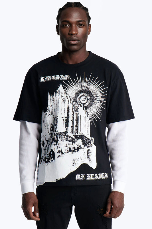Twofer Kingdom Of Heaven Long Sleeve Tee - Black