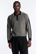 Ashford Knitted Long Sleeve Polo - Black