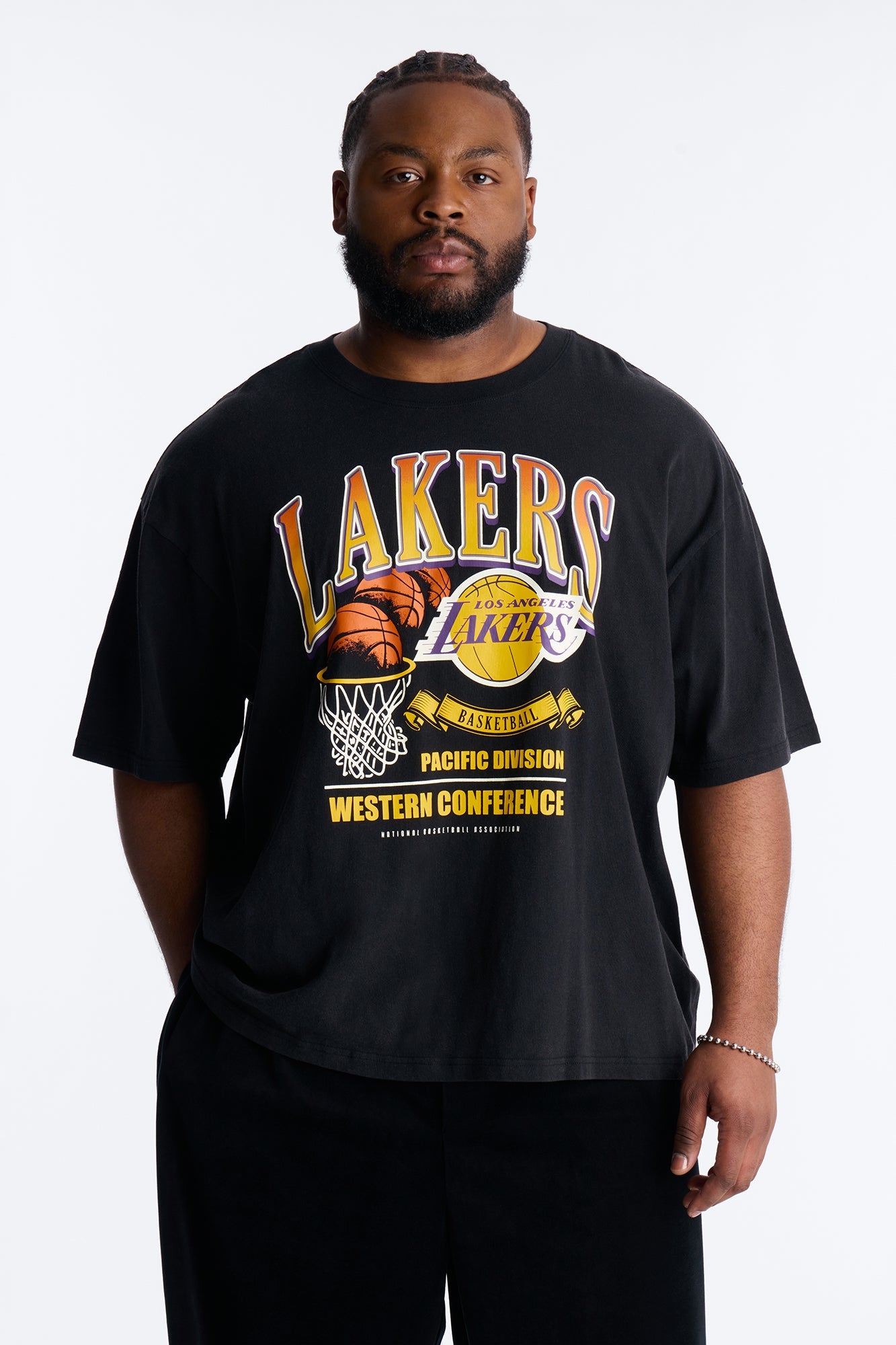 Lakers For The City Short Sleeve Tee - Black Wash