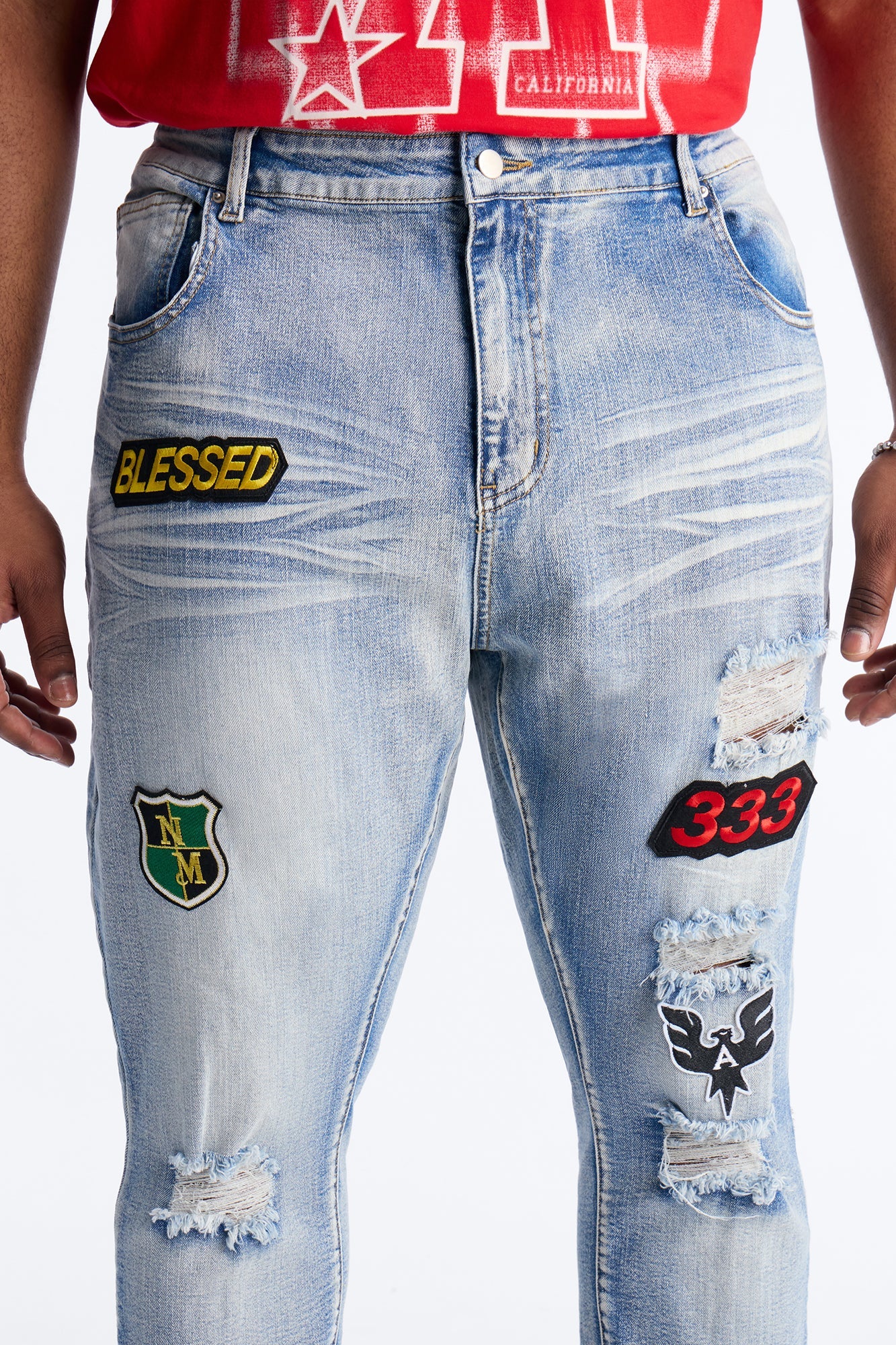 Stacked Skinny Urban Mend Jeans - Light Wash