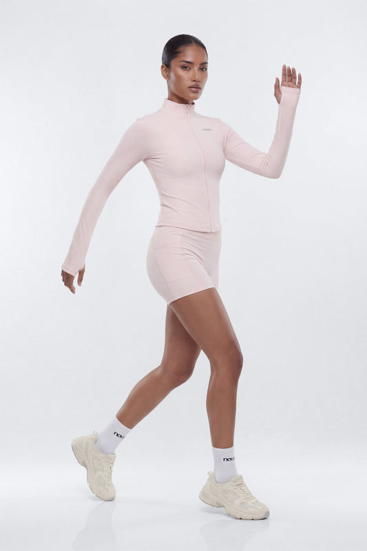 CloudForm™ High Waist 5″ Side Pocket Biker Short - Pink