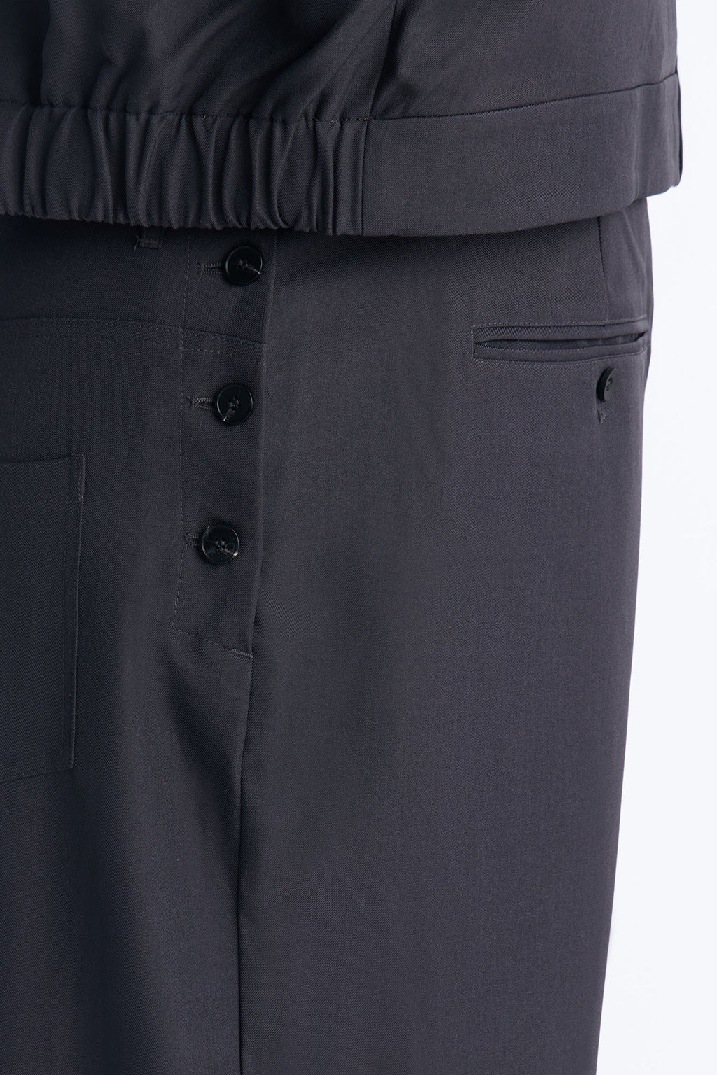 Baggy Inverted Details Trouser - Grey