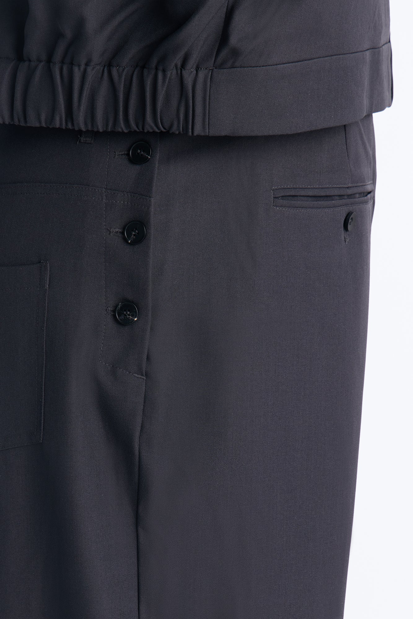 Baggy Inverted Details Trouser - Grey