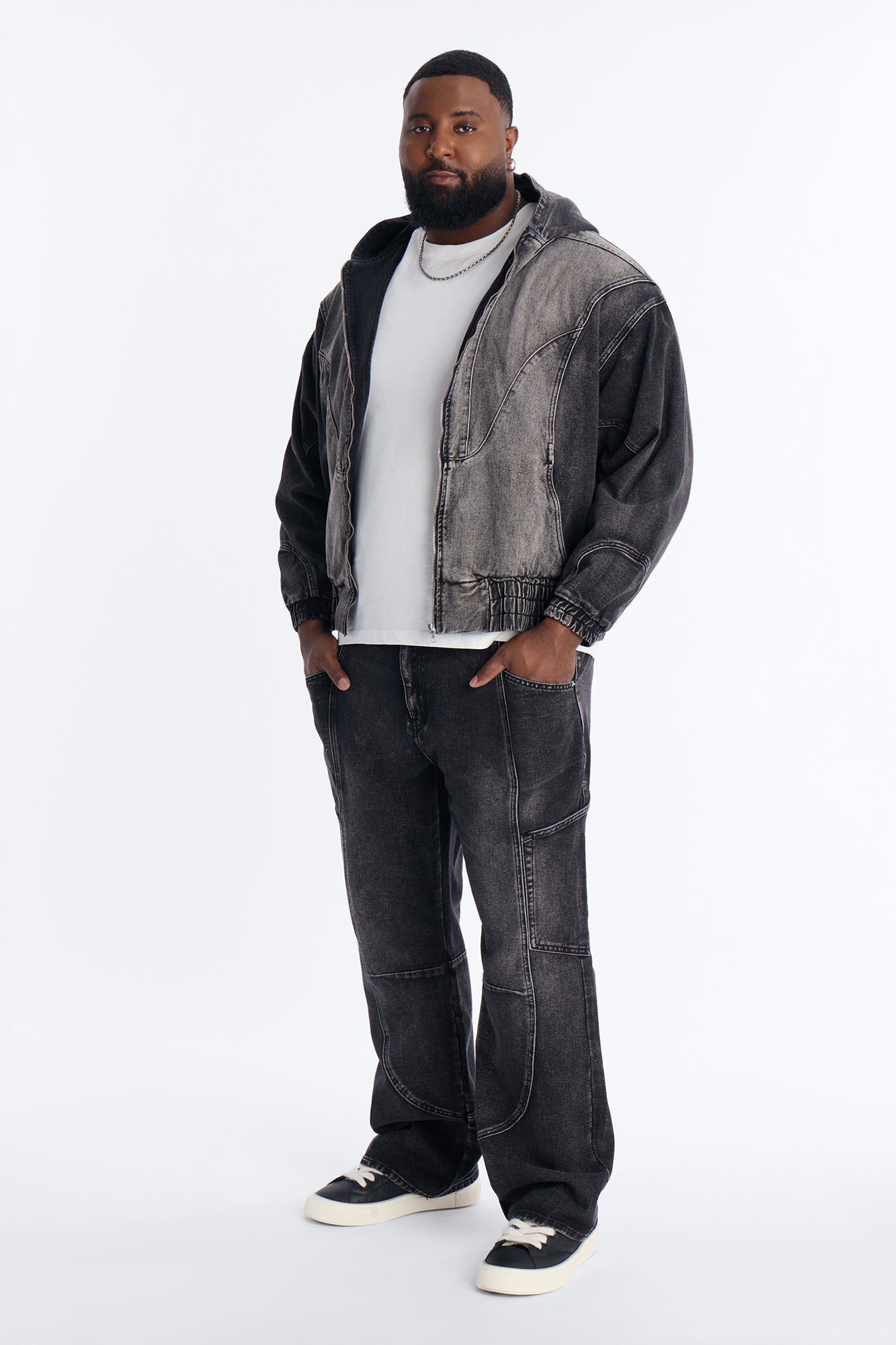 Stacked Slim Flare Panel Feeling It Jean - Black Wash