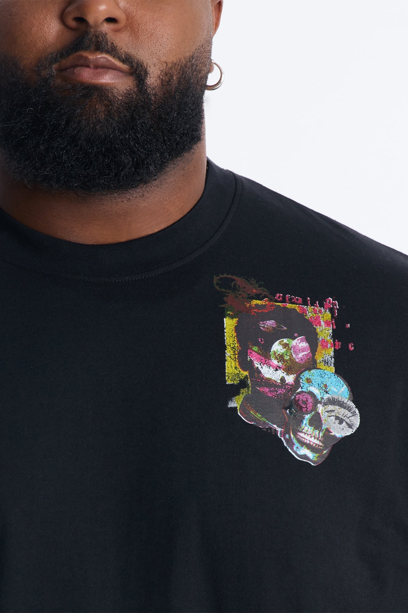 Too Real Embroidery Short Sleeve Tee - Black