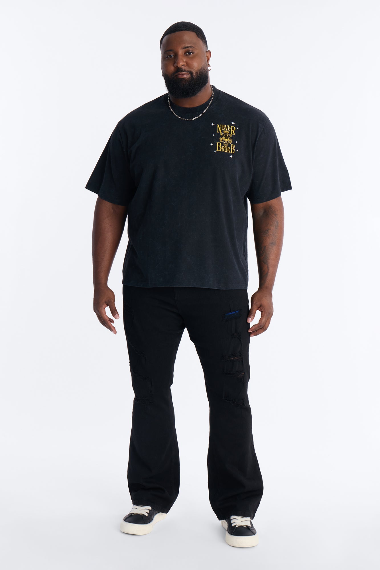 Real Recognizes Real Embroidery Short Sleeve Tee - Black Wash