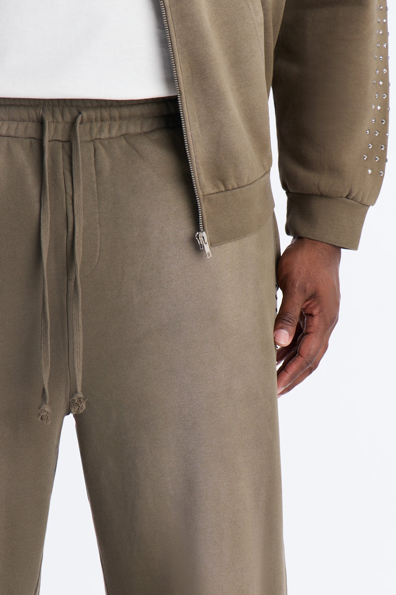 Tribal Rhinestone Sweatpants - Olive