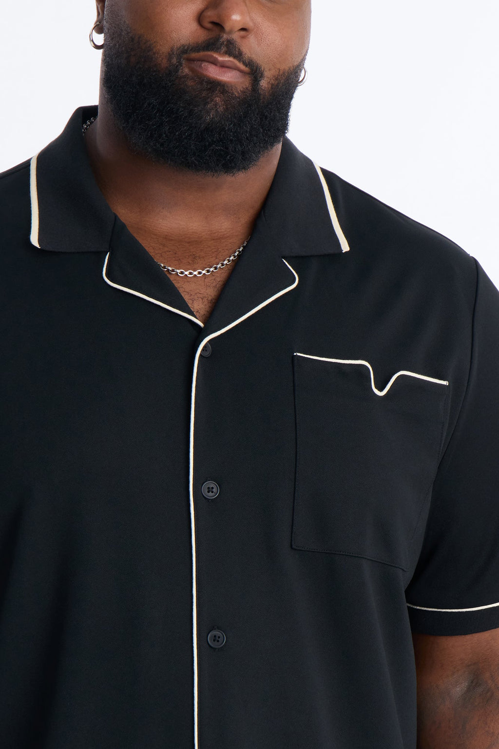 Noir Cuban Collar Shirt - Black