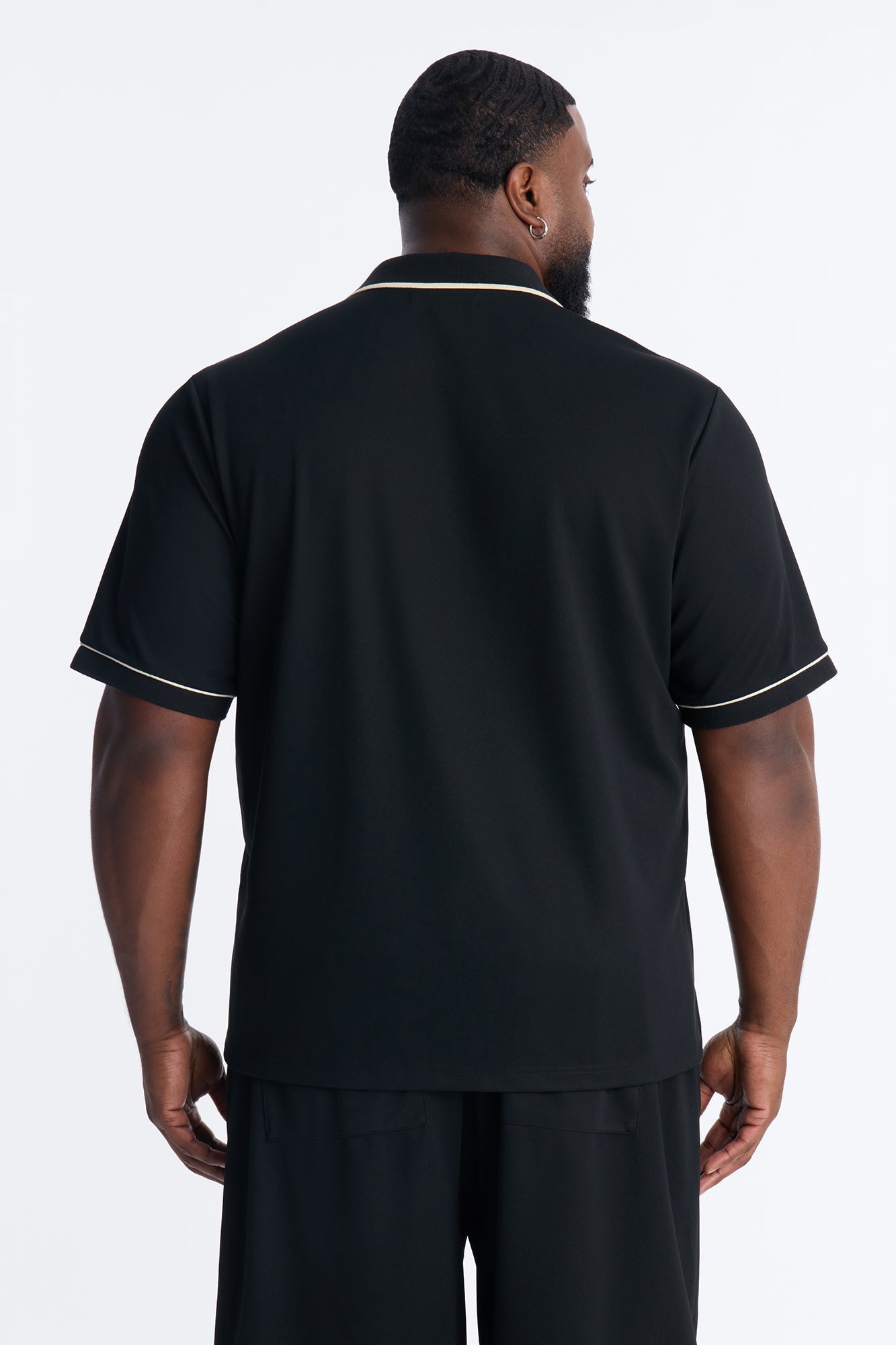 Noir Cuban Collar Shirt - Black
