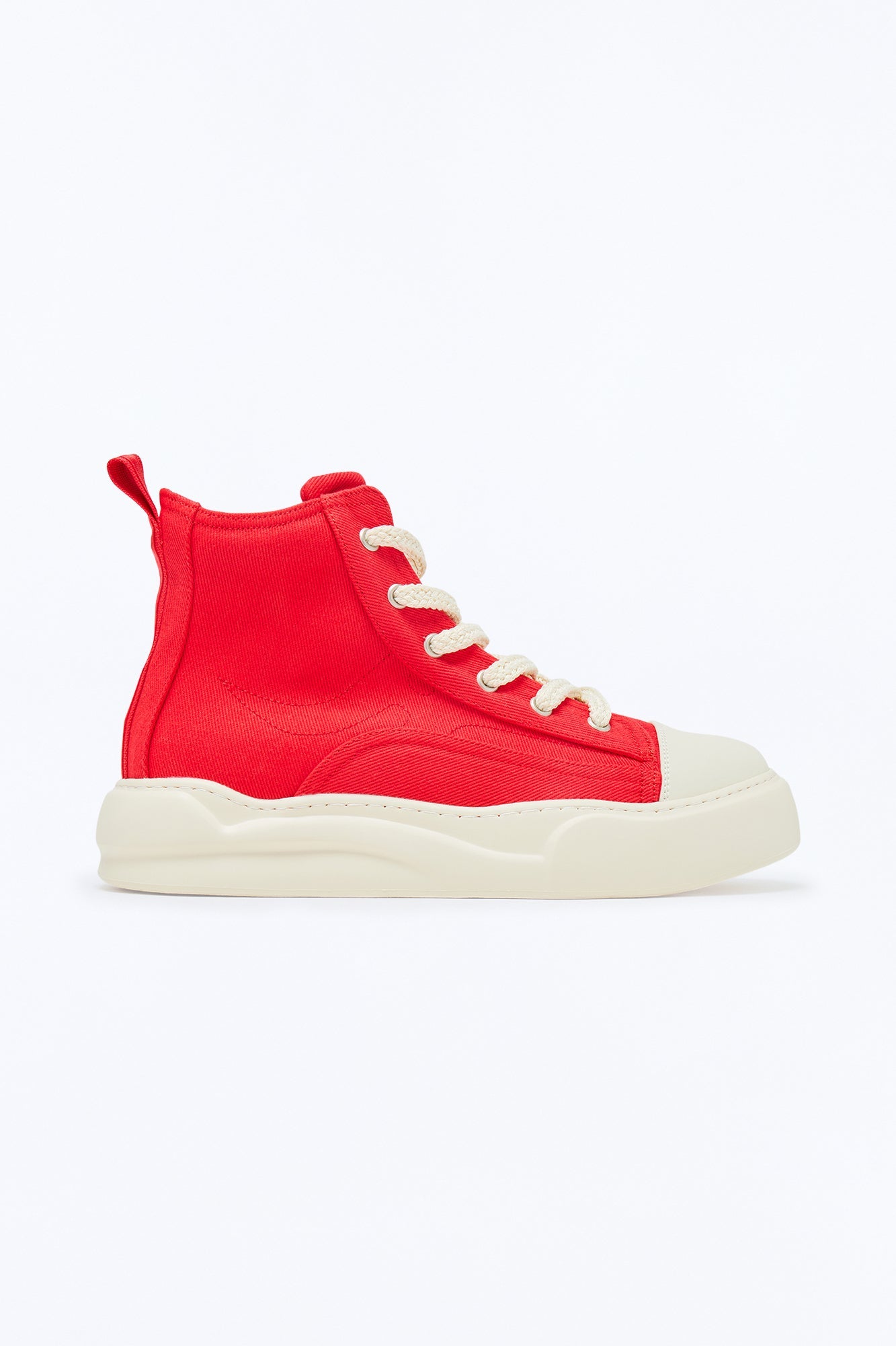 City Stride Canvas Chunky Hight Top Sneaker - Red