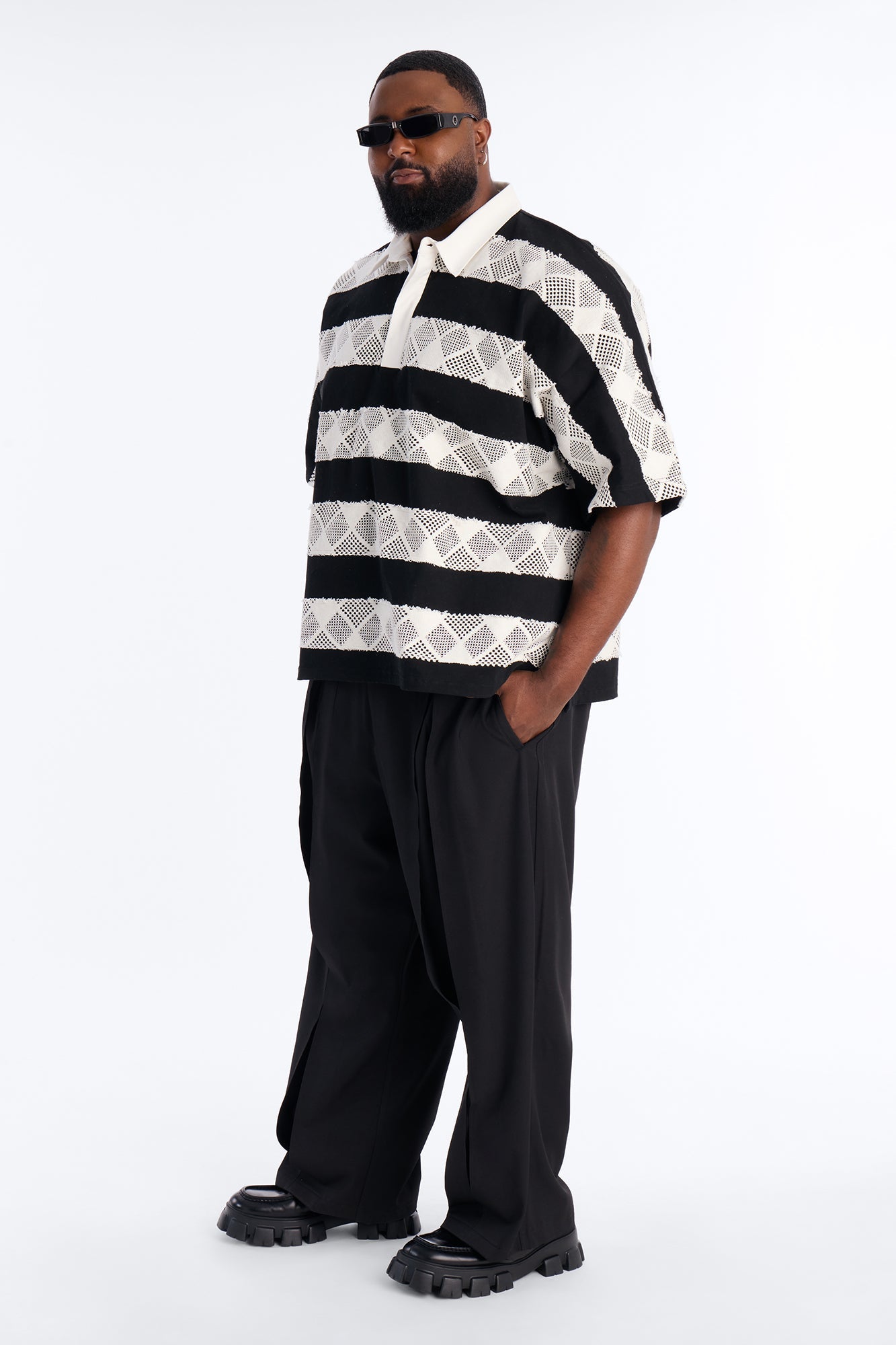 Baggy Pearson Wave Trouser - Black