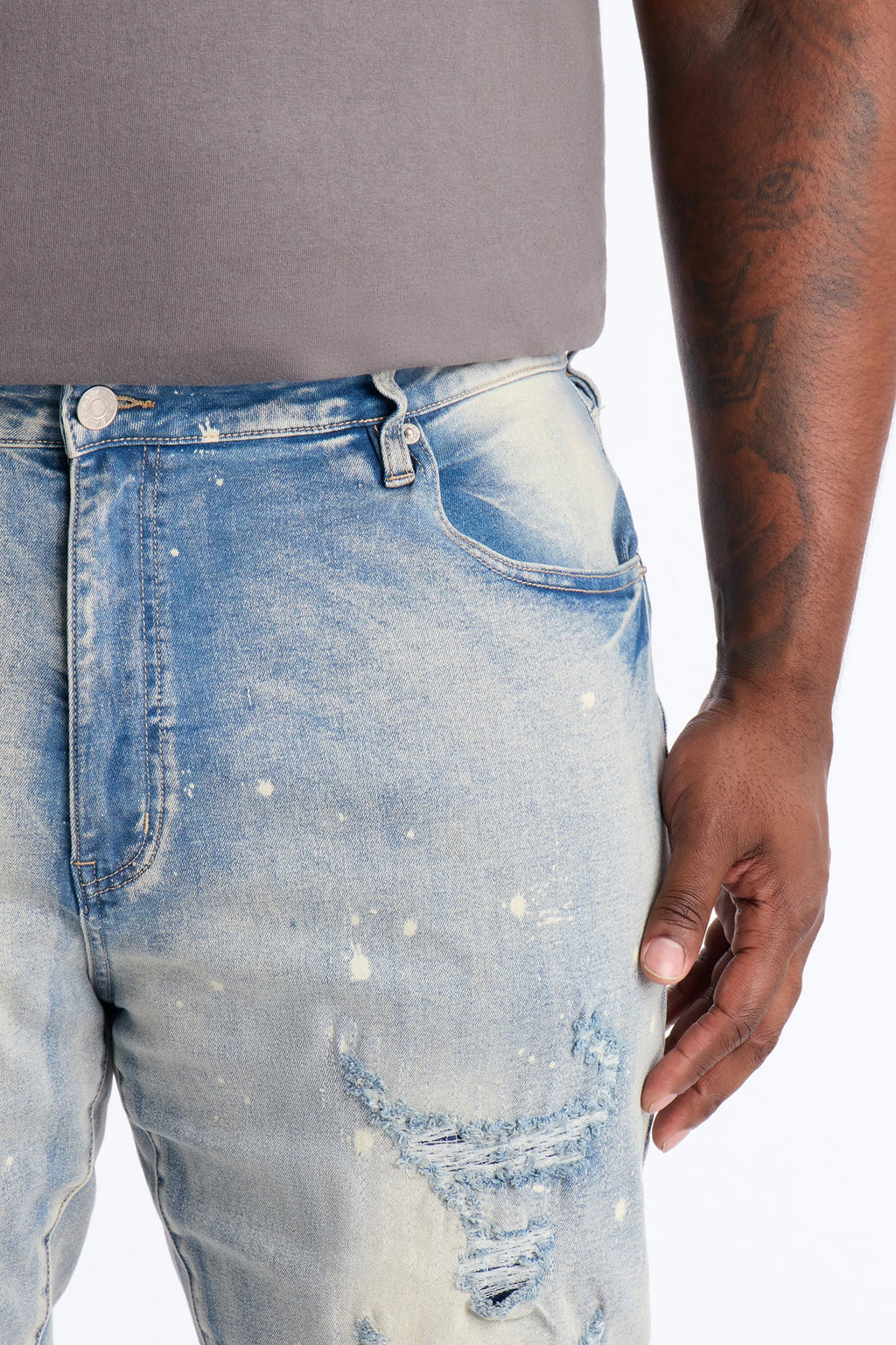 Stacked Skinny Flare Distressed Me Out Jean - Light Wash