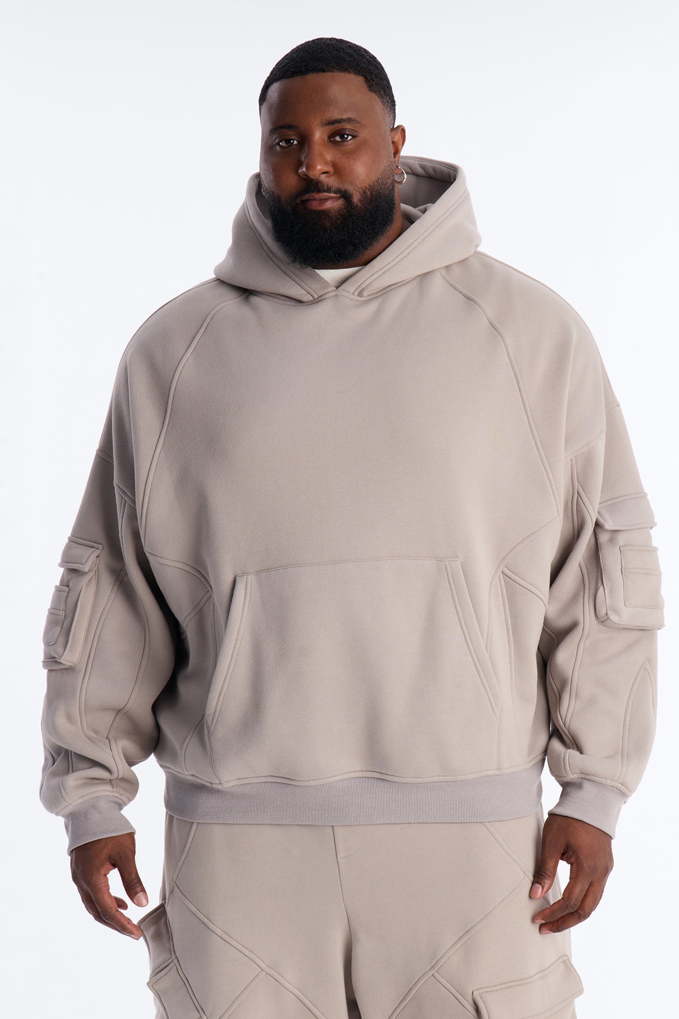 Oversized Chaos Cargo Hoodie - Grey