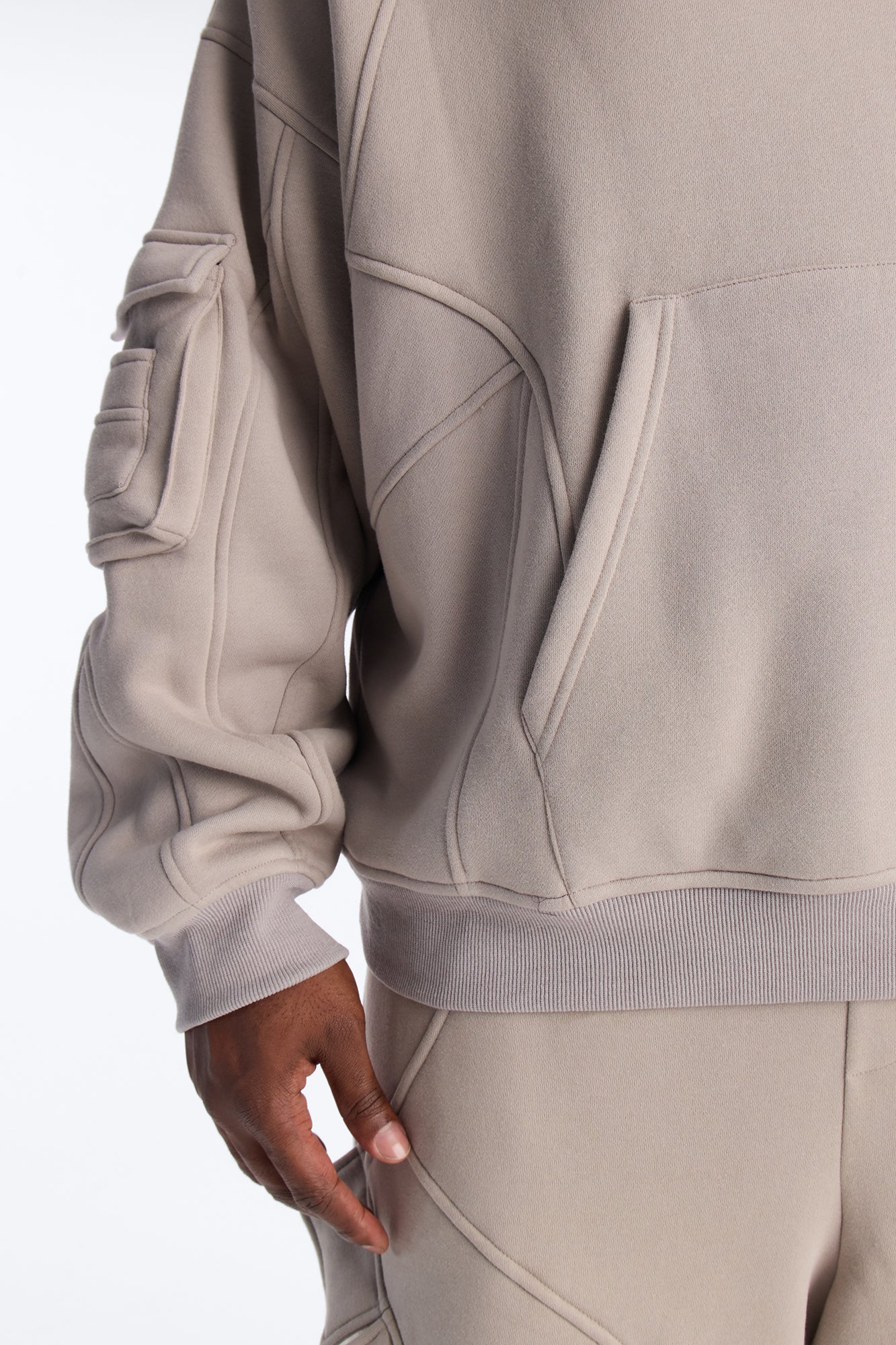 Oversized Chaos Cargo Hoodie - Grey