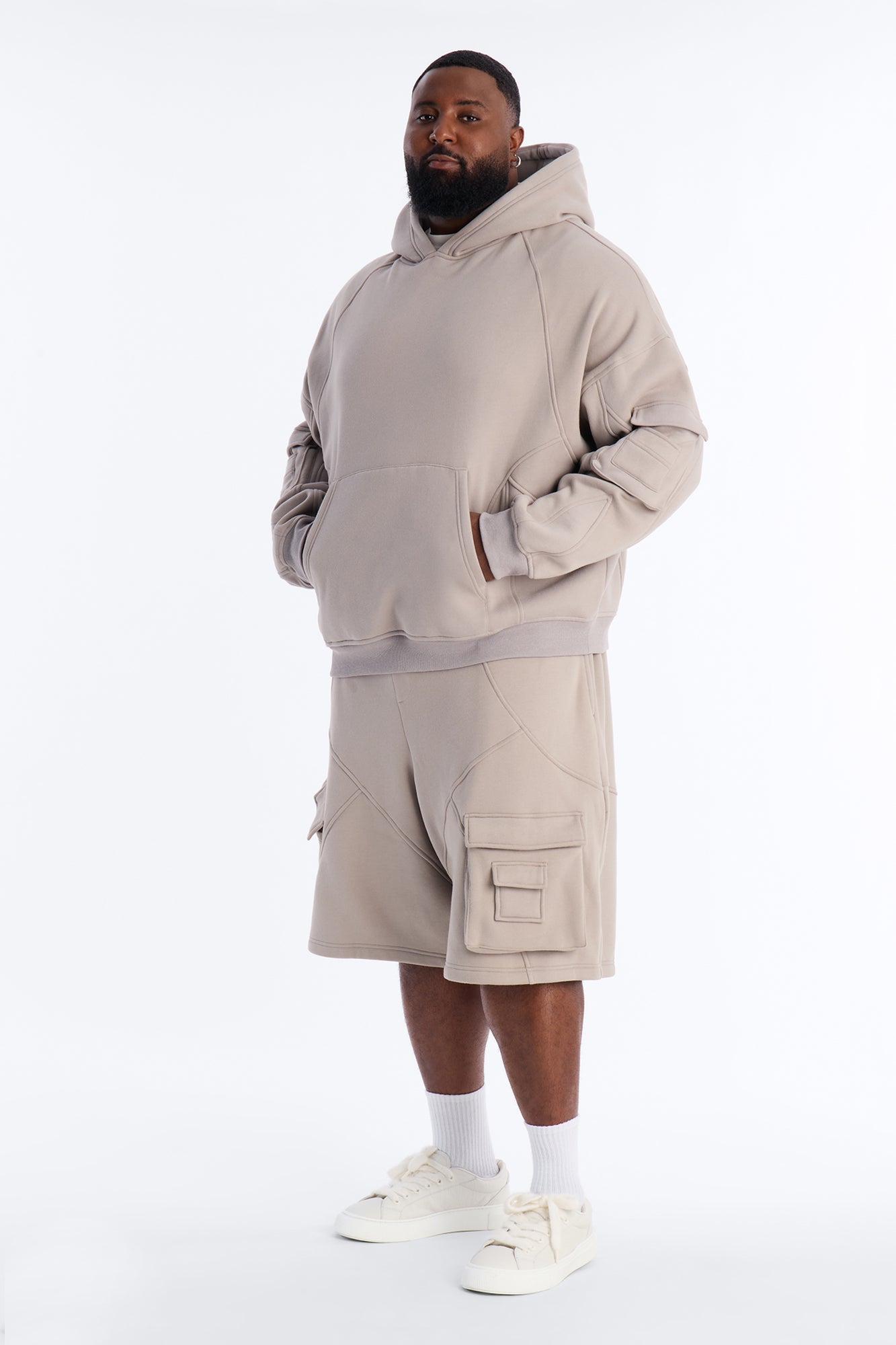 Baggy Chaos Cargo Sweatshort - Grey