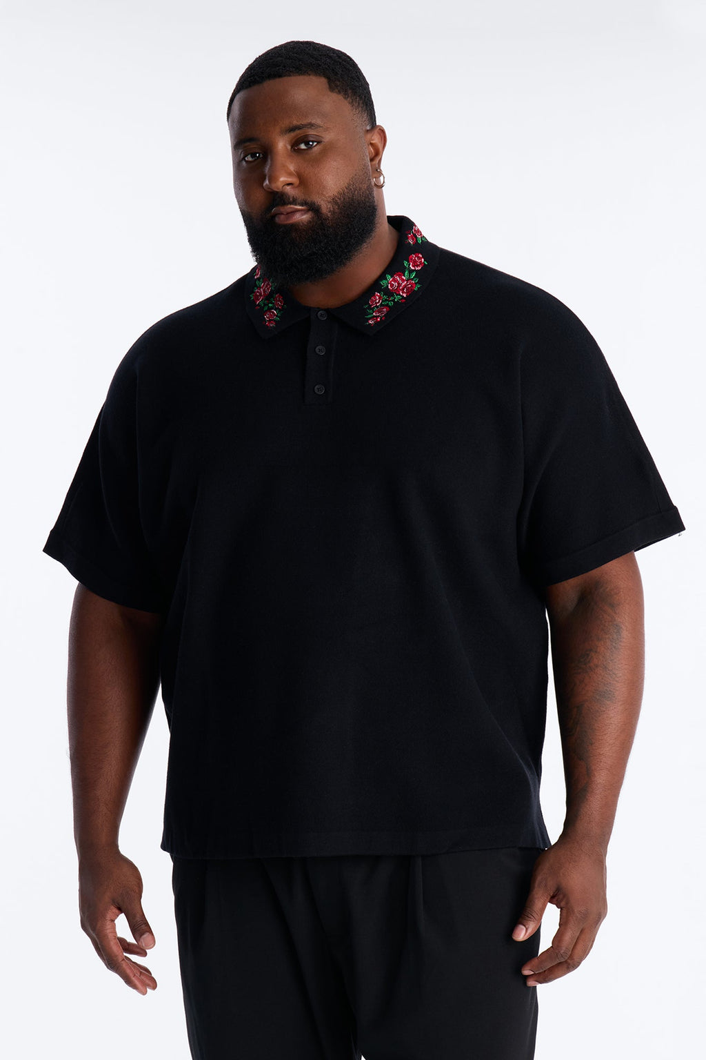 Roses Are Red Polo Short Sleeve Polo - Black