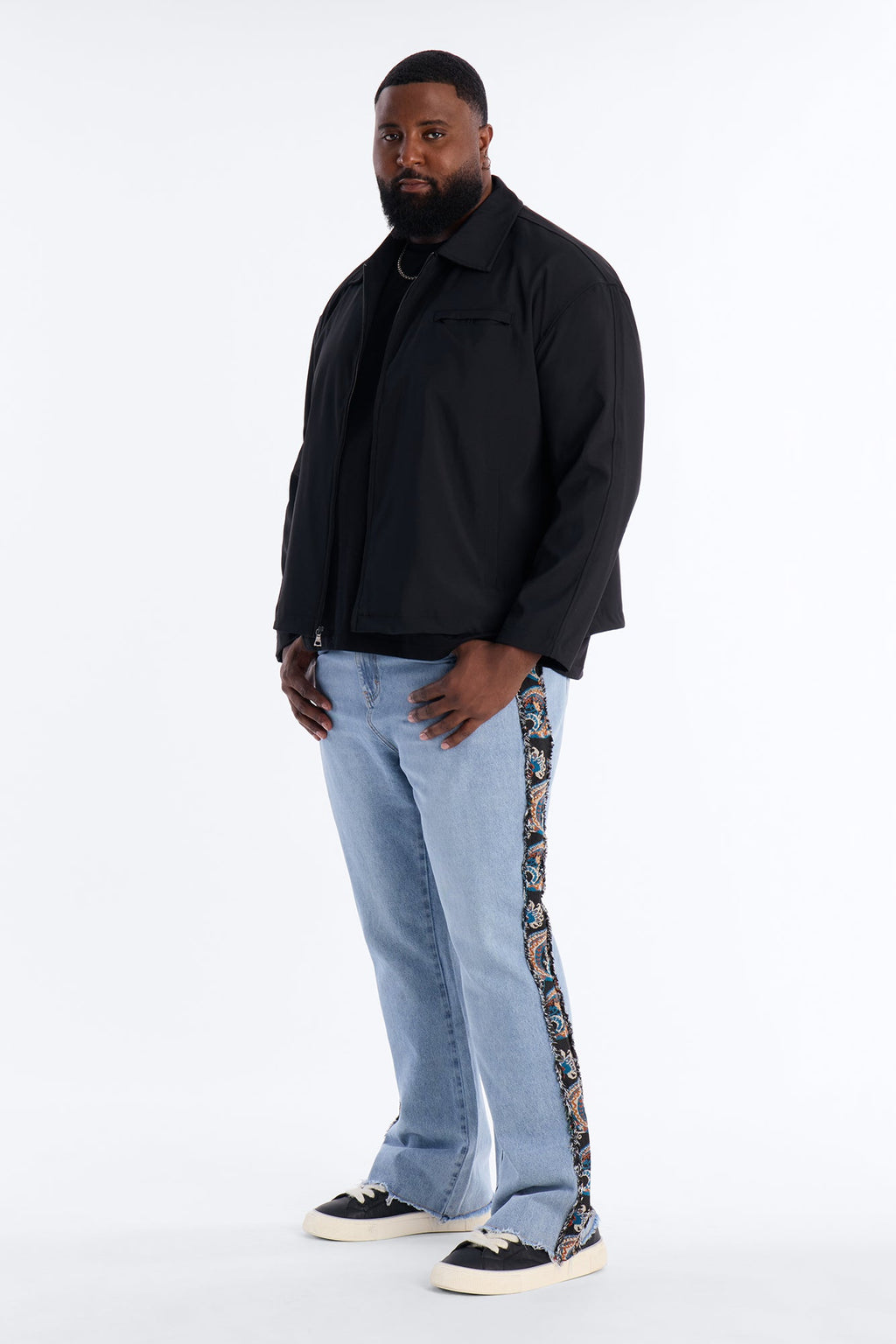 Stacked Slim Flare Exquisite Tapestry Jeans - Light Blue Wash