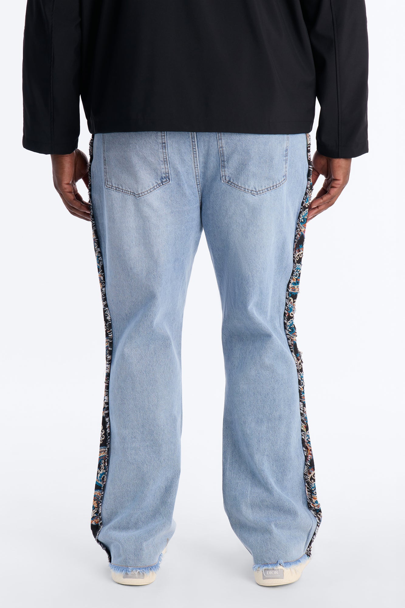 Stacked Slim Flare Exquisite Tapestry Jeans - Light Blue Wash