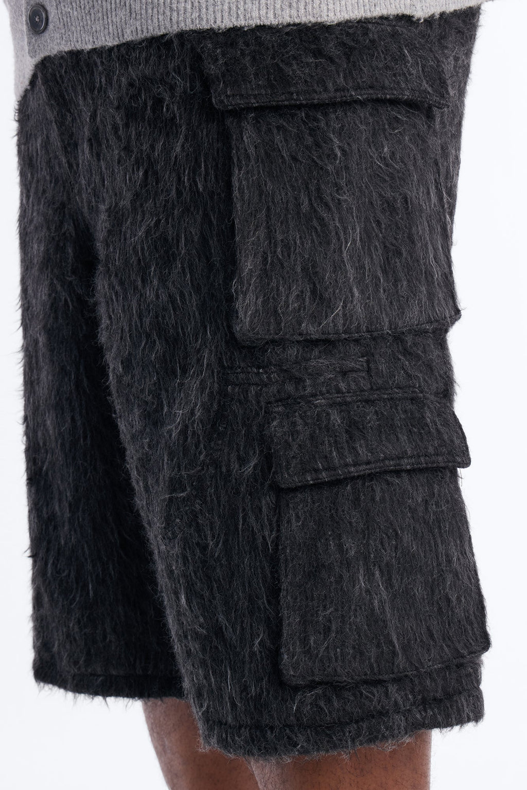 Baggy Warm Breeze Textured Short - Black