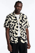 Bold Metric Cuban Shirt - Black