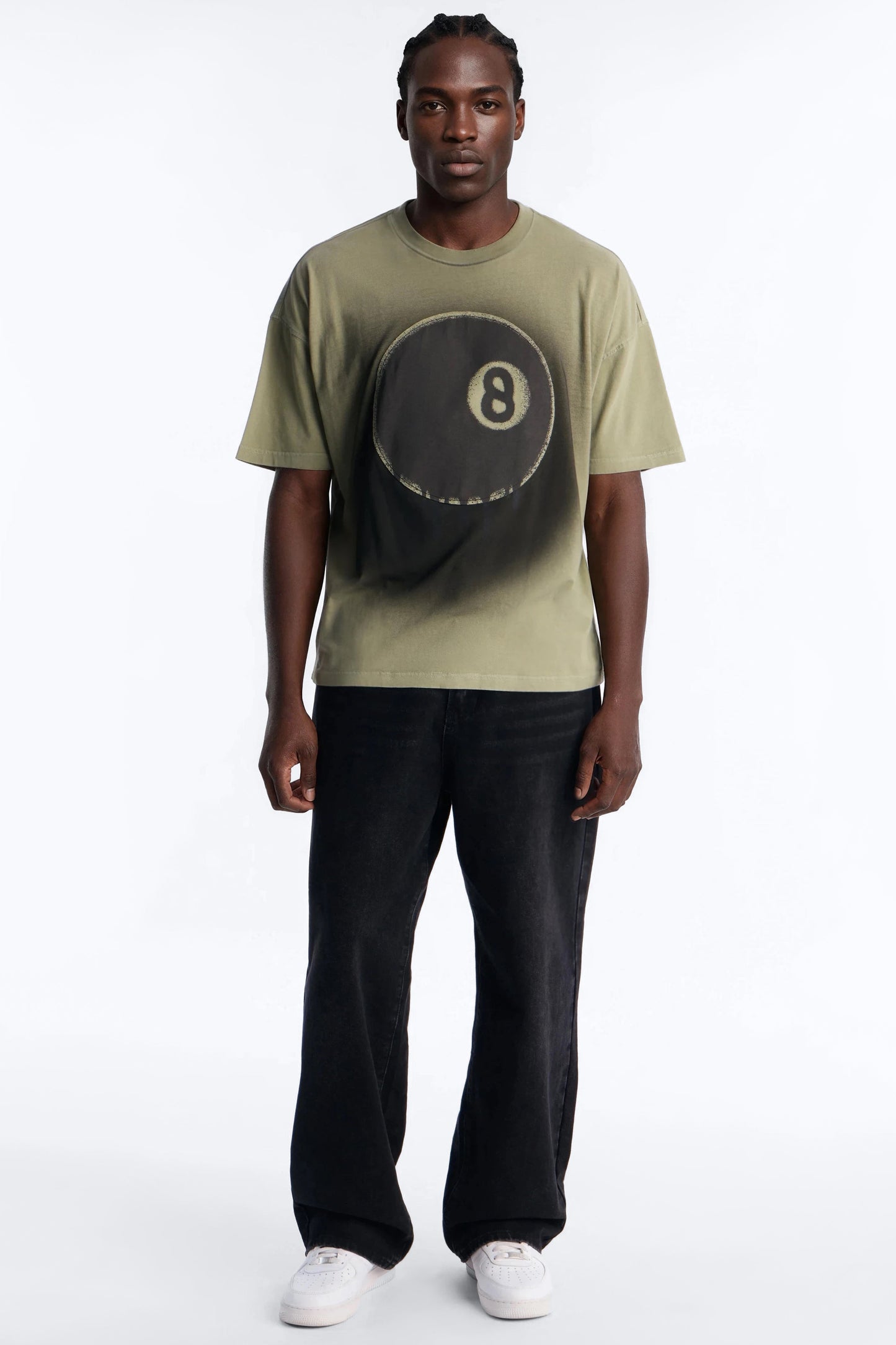 Fading Out 8 Ball Short Sleeve Tee - Olive