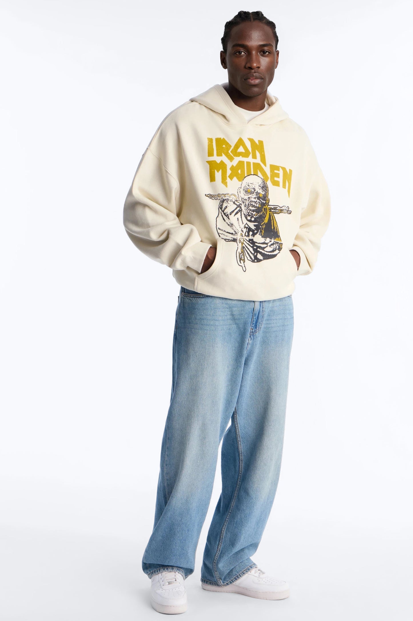 Iron Maiden World Peace Tour Vintage Hoodie - Cream