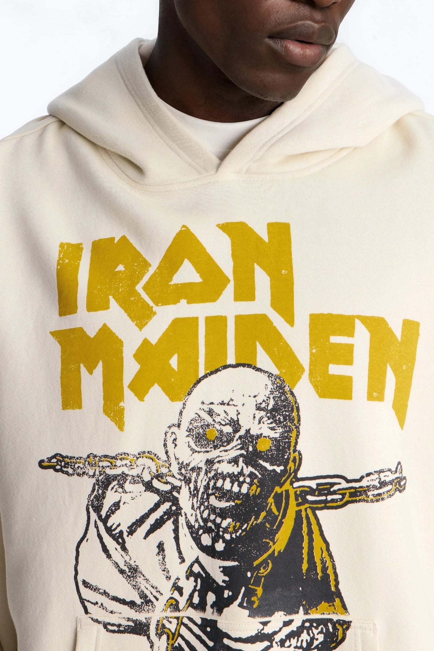 Iron Maiden World Peace Tour Vintage Hoodie - Cream