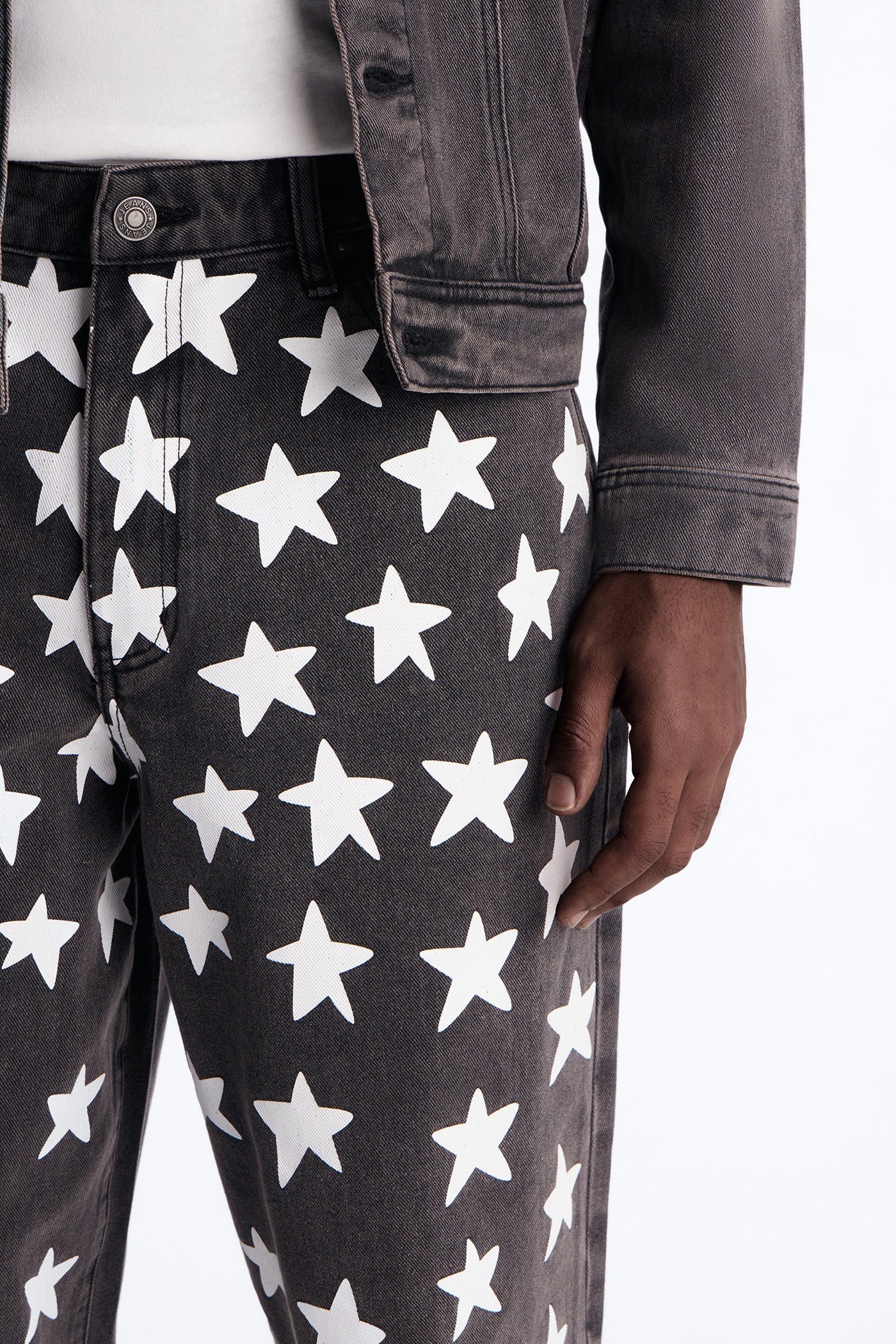 Baggy Star Spangled Denim Short - Black Wash
