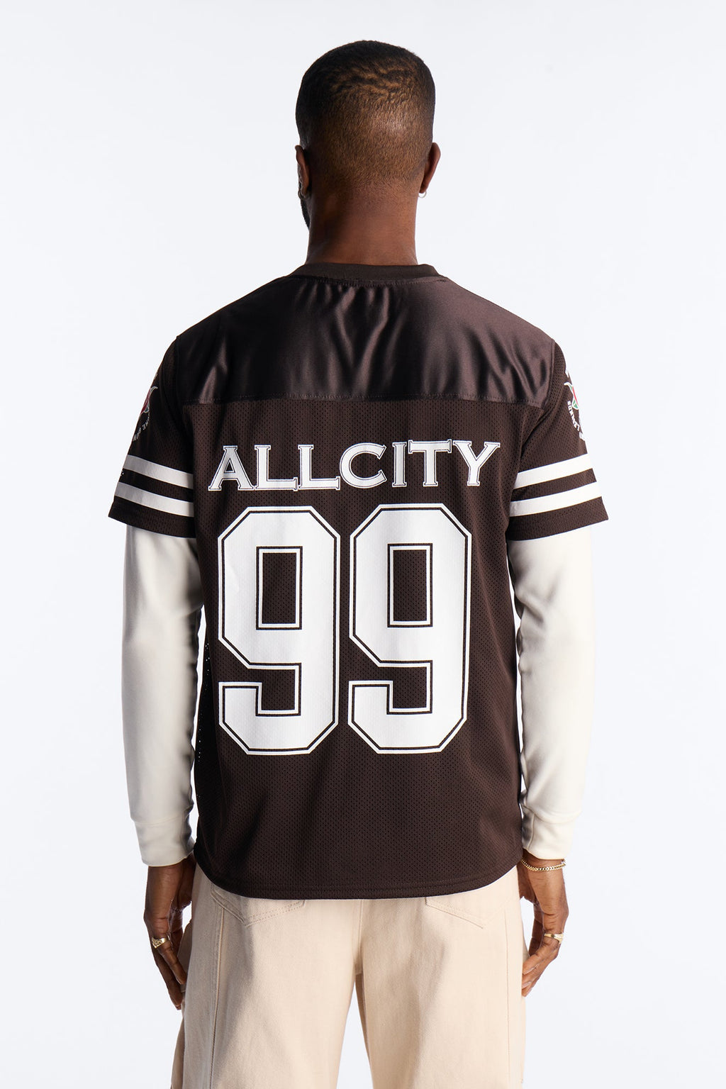 All City 99 Patch Football Mesh Jersey - Brown