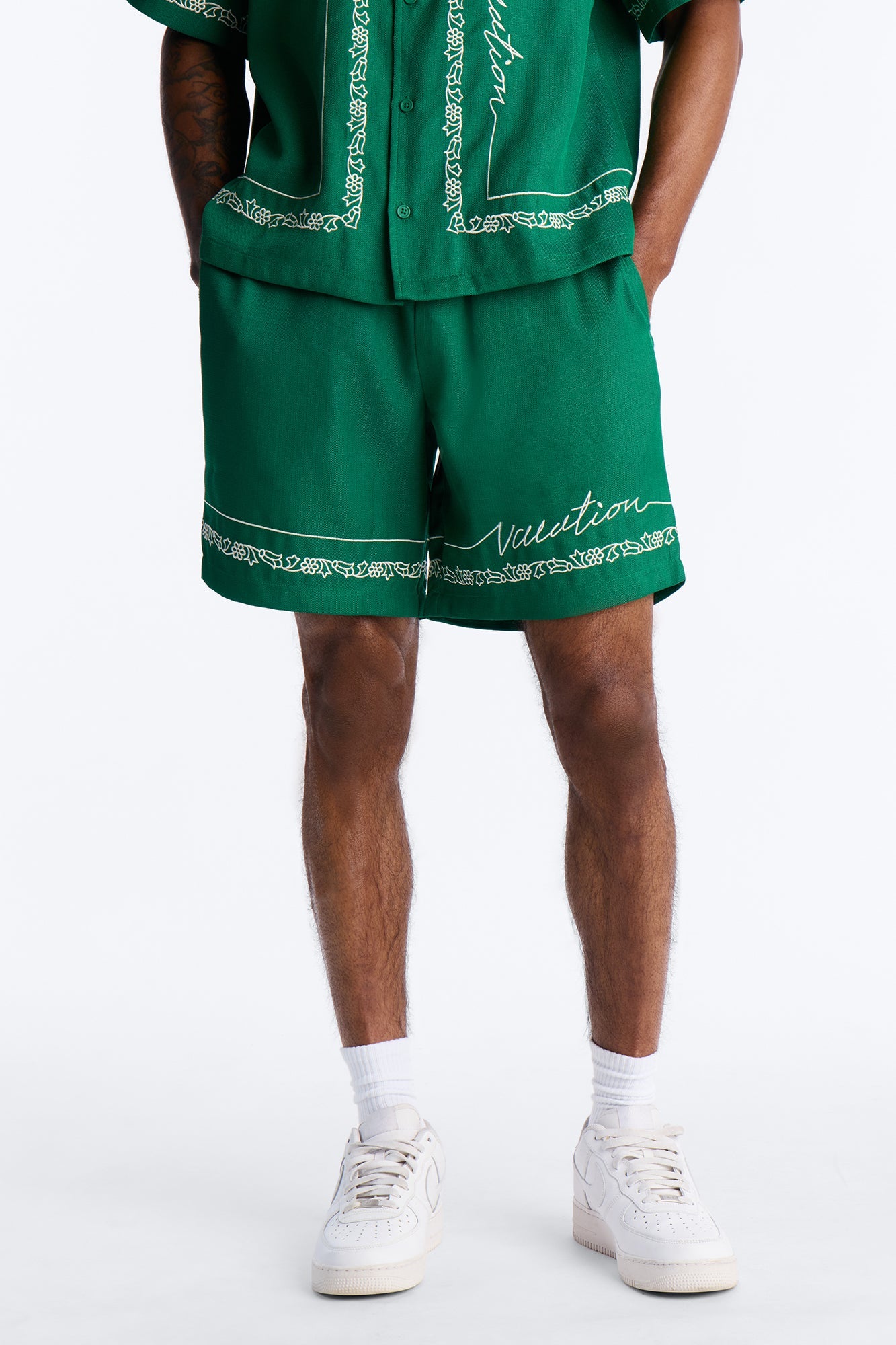 Relaxed Kingston Embroidered Short - Green