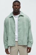 Meknes Jacquard Pattern Jacket - Sage
