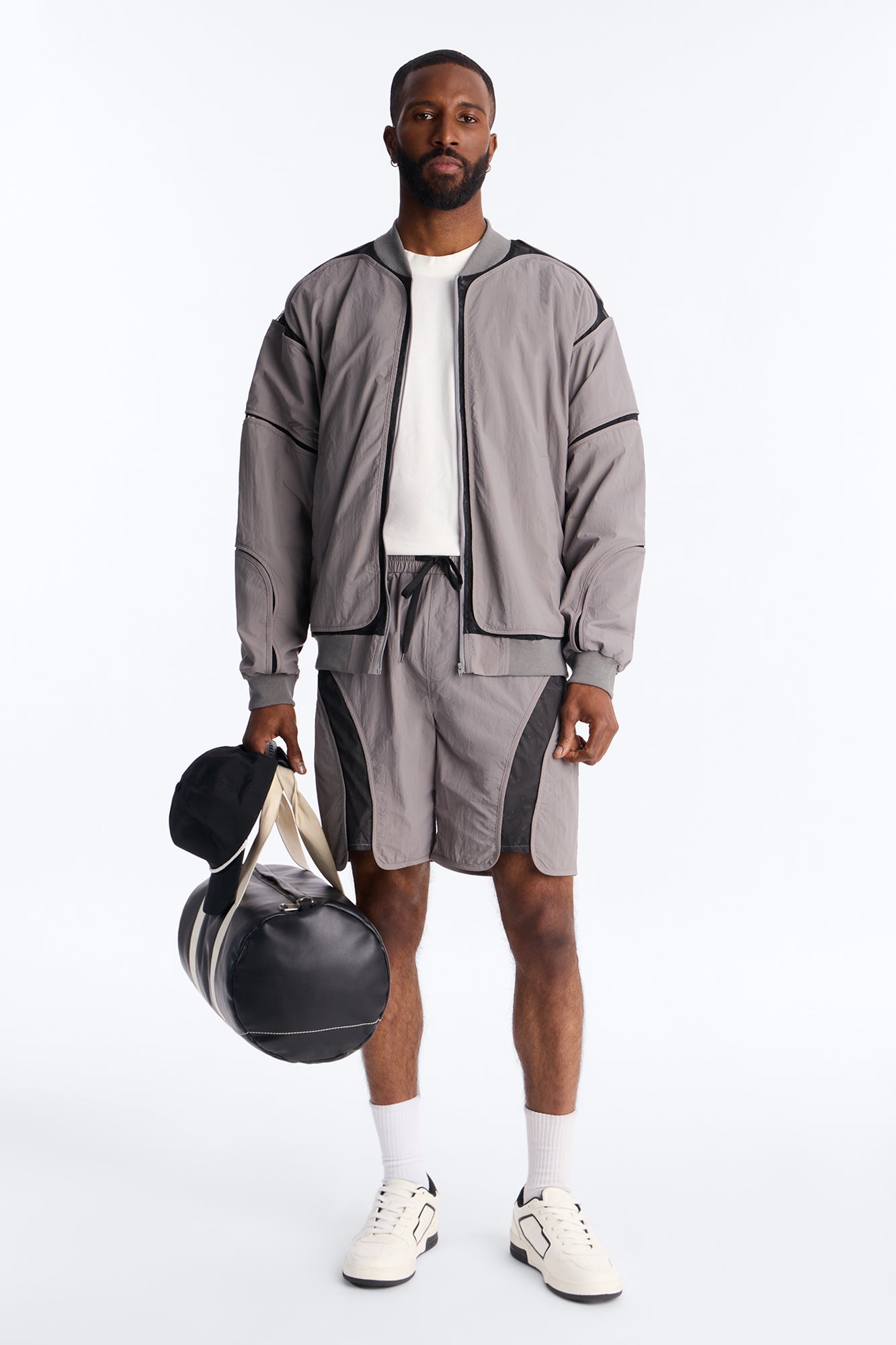 Relaxed Courtside Mesh Paneled Short - Charcoal