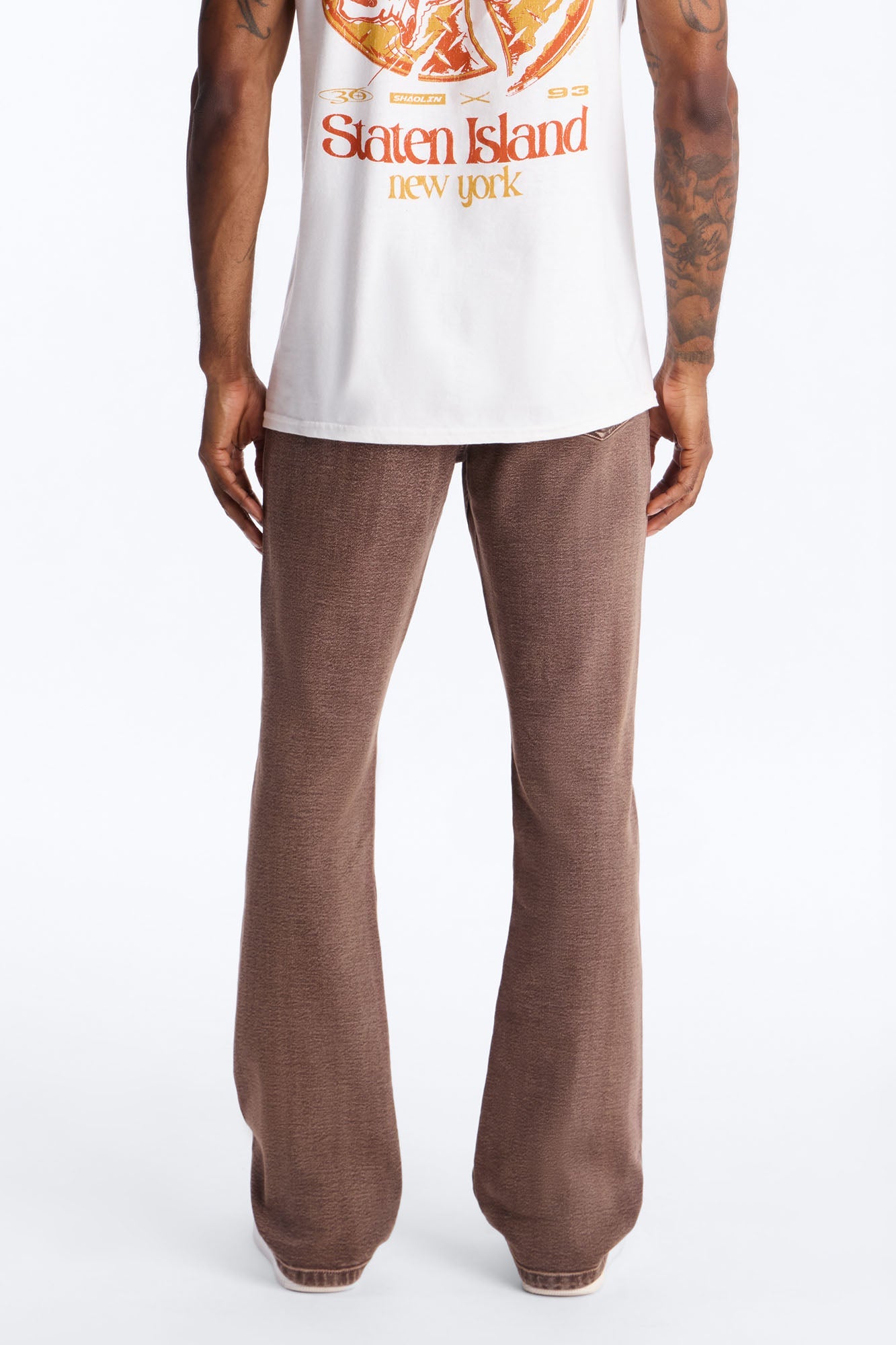 Stacked Skinny Flare Bare With Me Jean - Brown