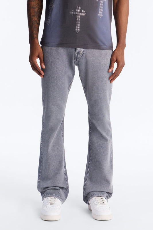 Stacked Skinny Flare Bare With Me Jean - Grey