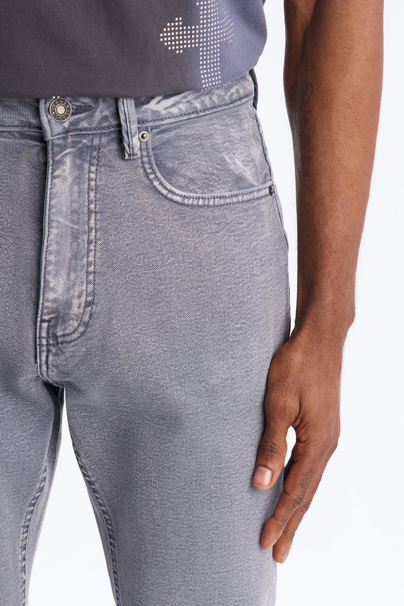 Stacked Skinny Flare Bare With Me Jean - Grey