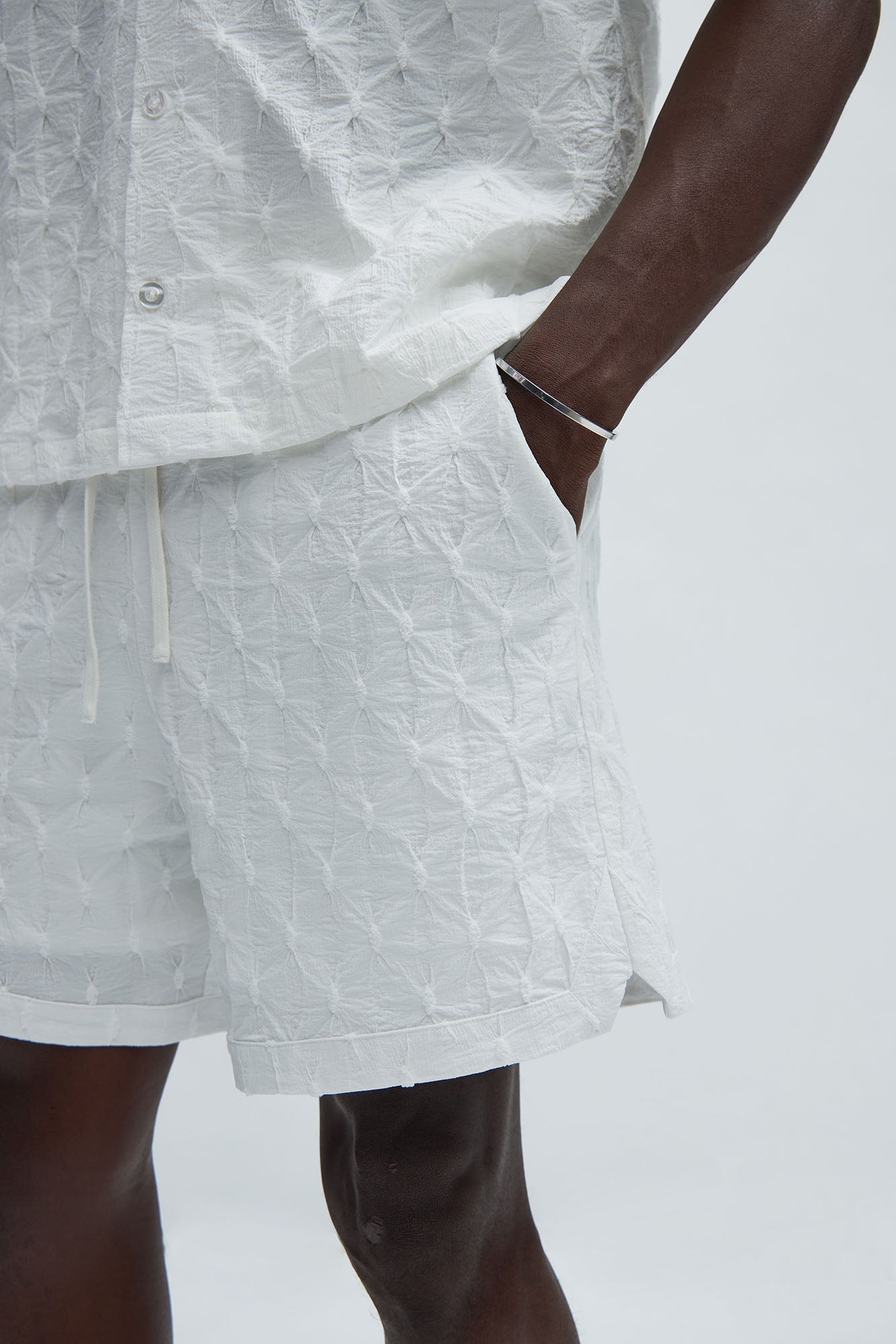 Atticus Textured Warmup Shorts - White