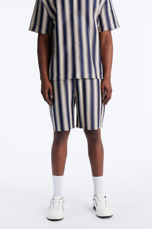Summit Striped Relaxed Shorts - Navy