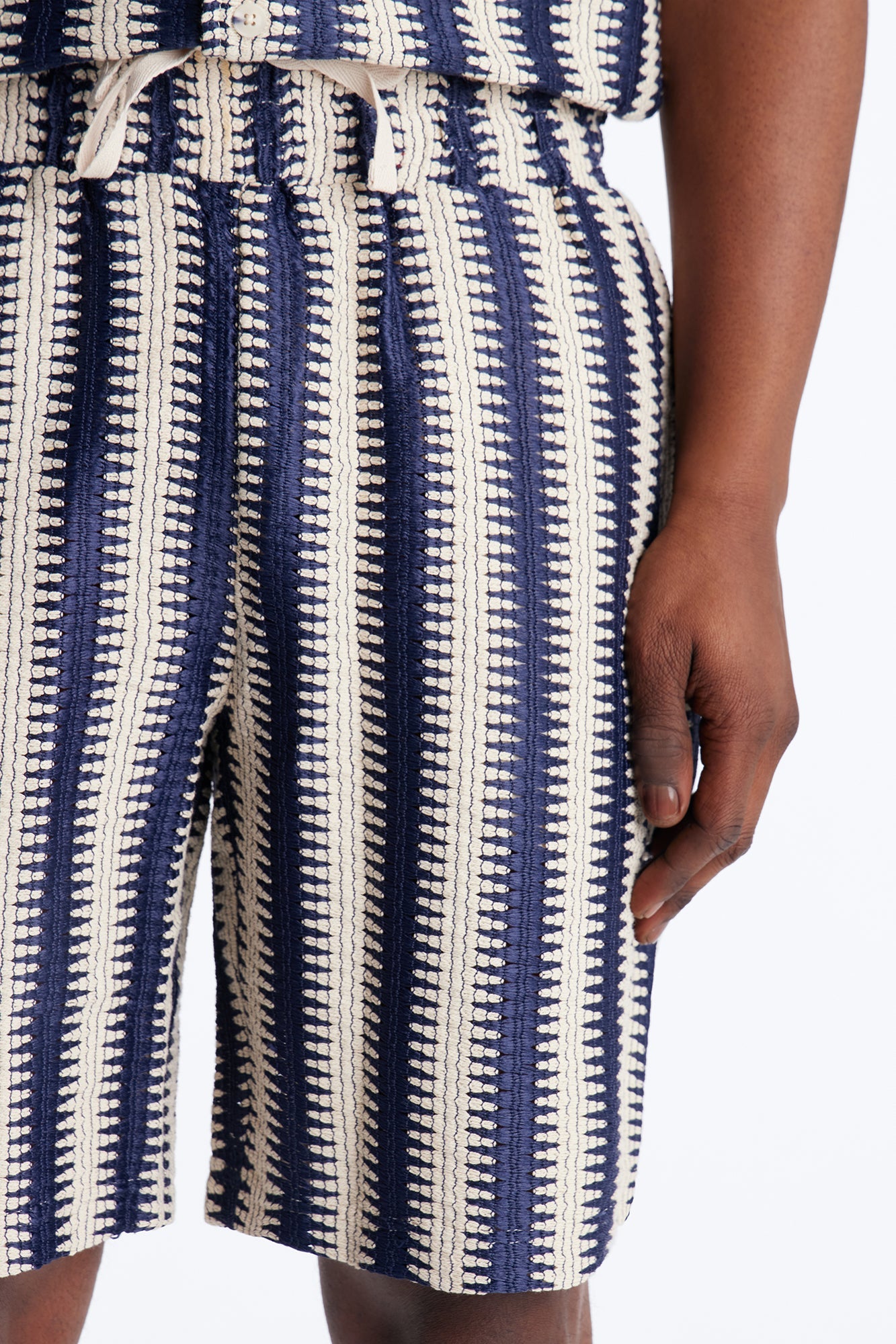 Summit Striped Relaxed Shorts - Navy