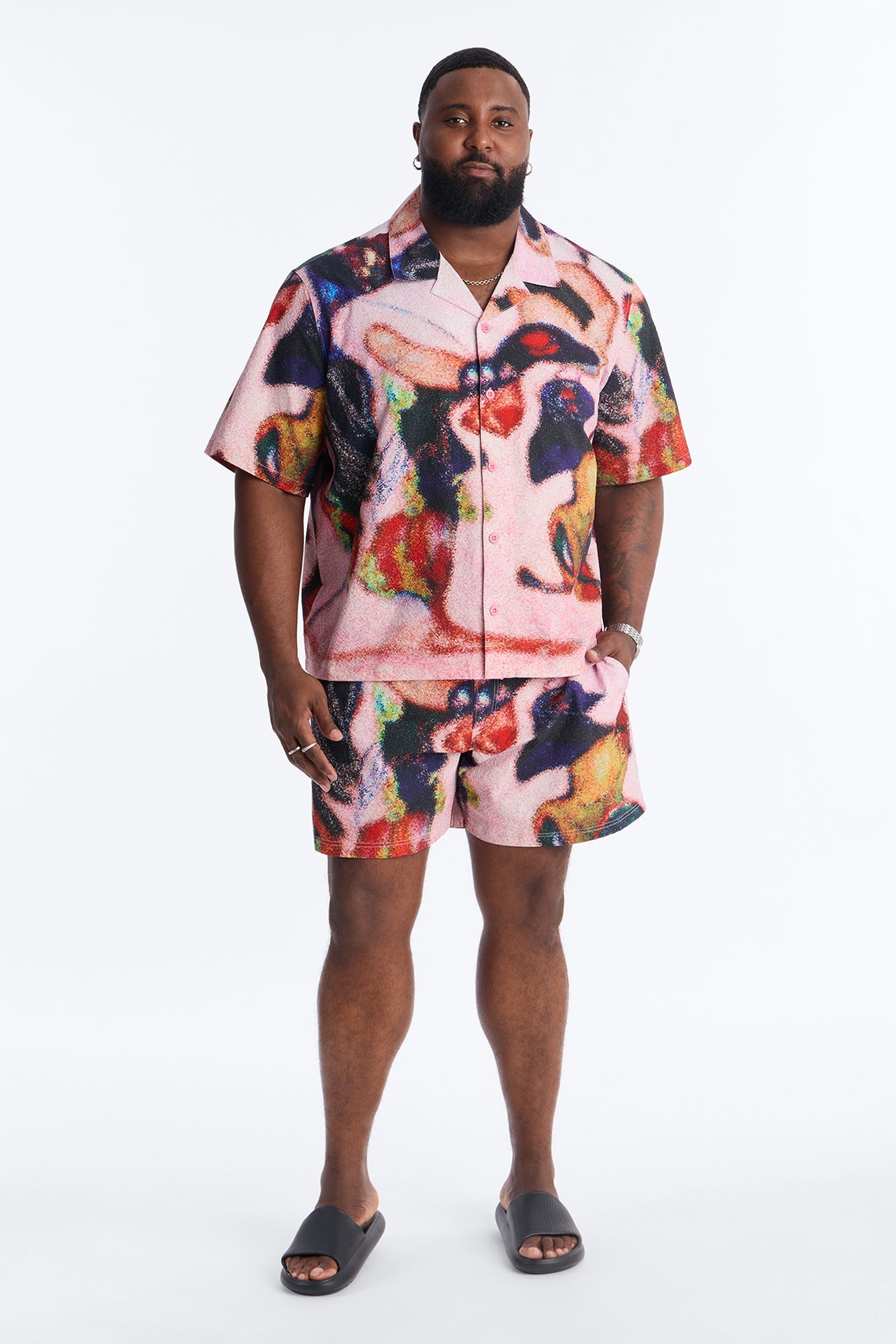 Euphoric Blur Seersucker Swim Trunk 6″ - Multi Color