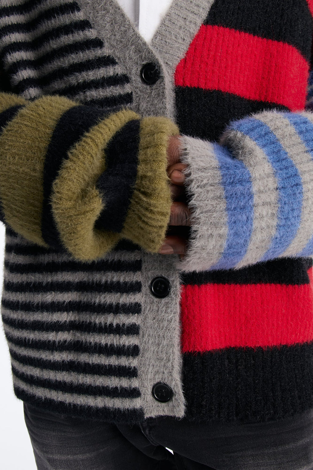 Wild Thing Stripe Knit Cardigan Sweater - Multi Color