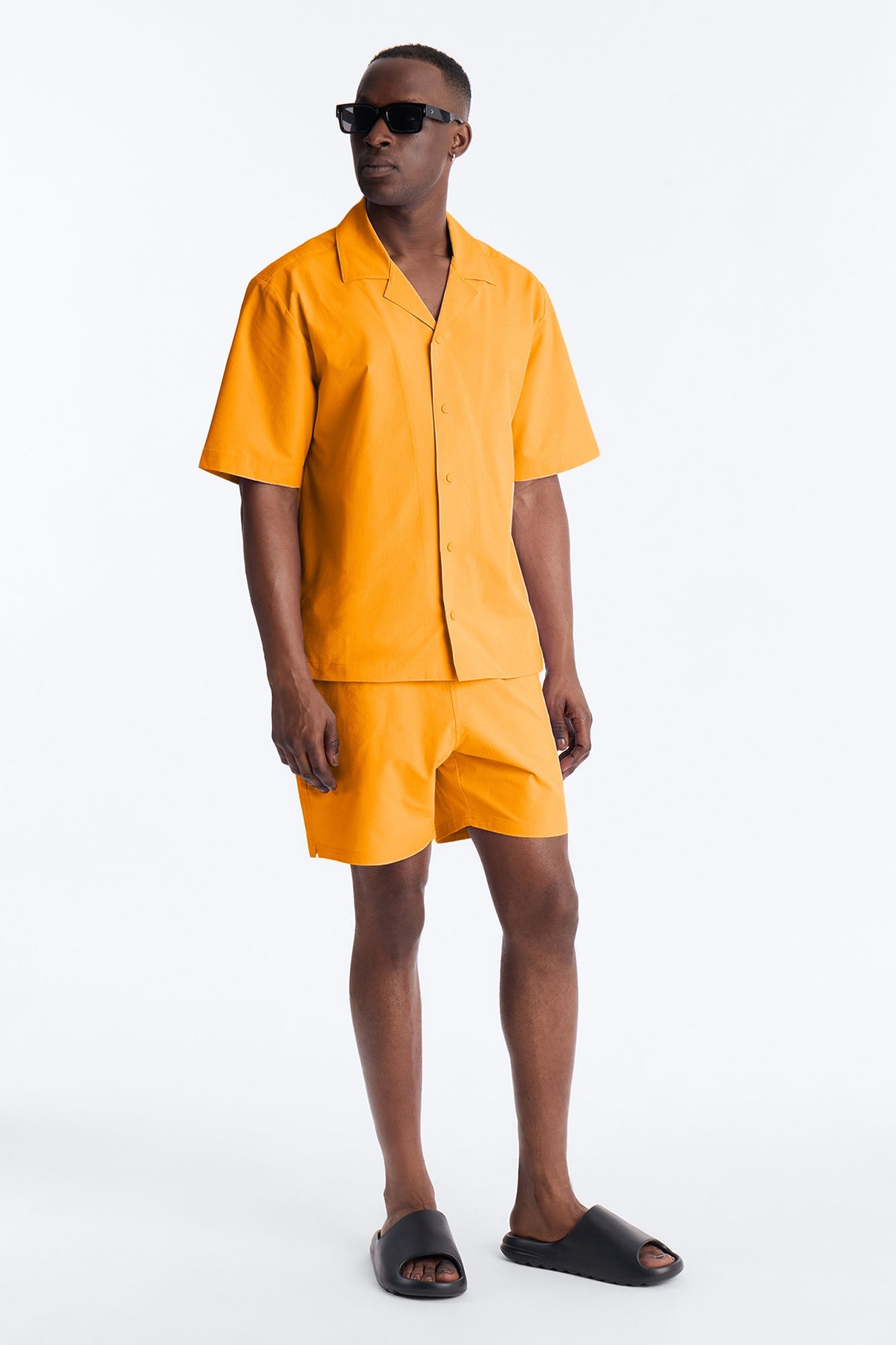 Seersucker Swim Trunk 6″ - Orange