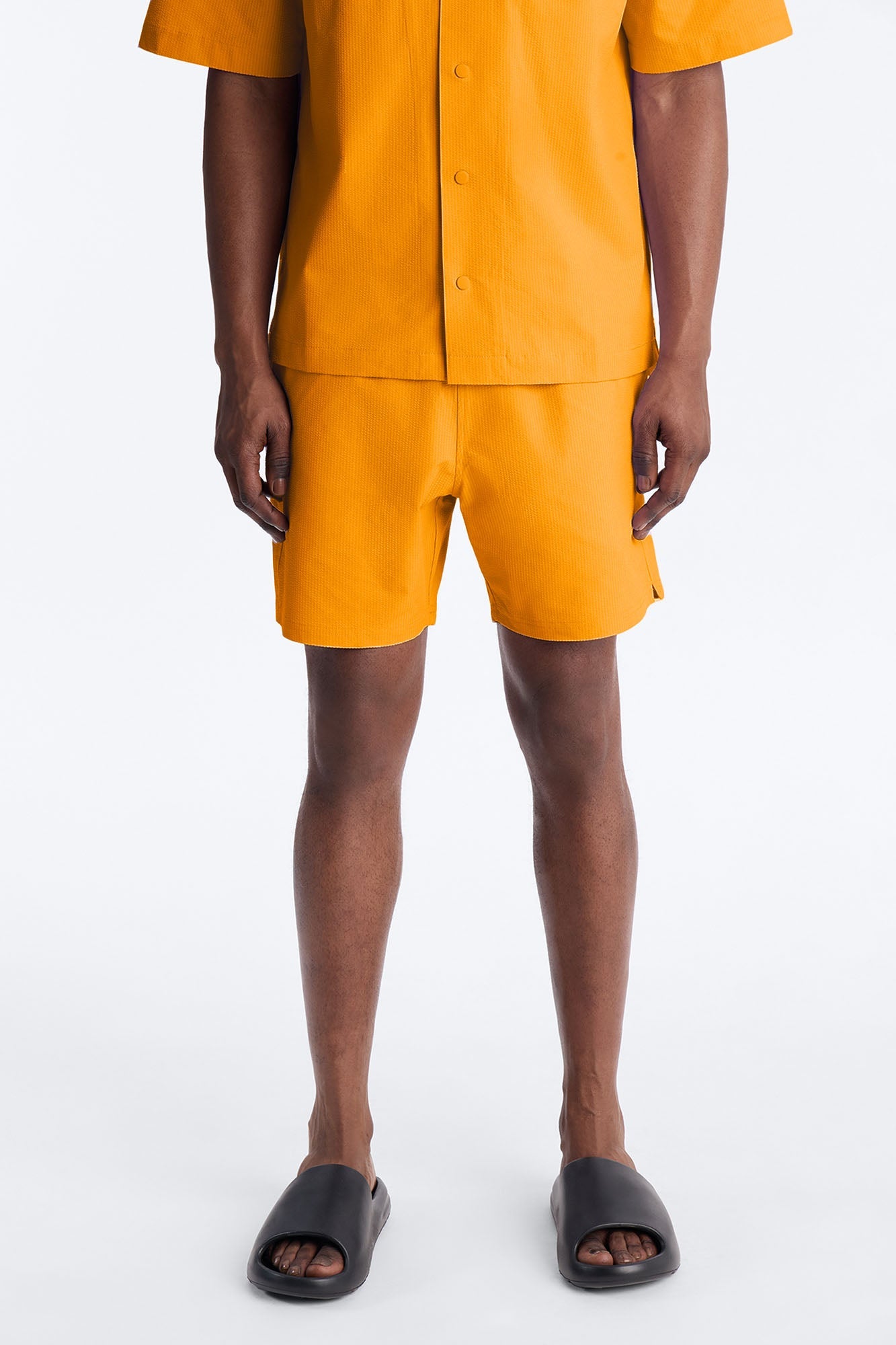 Seersucker Swim Trunk 6″ - Orange