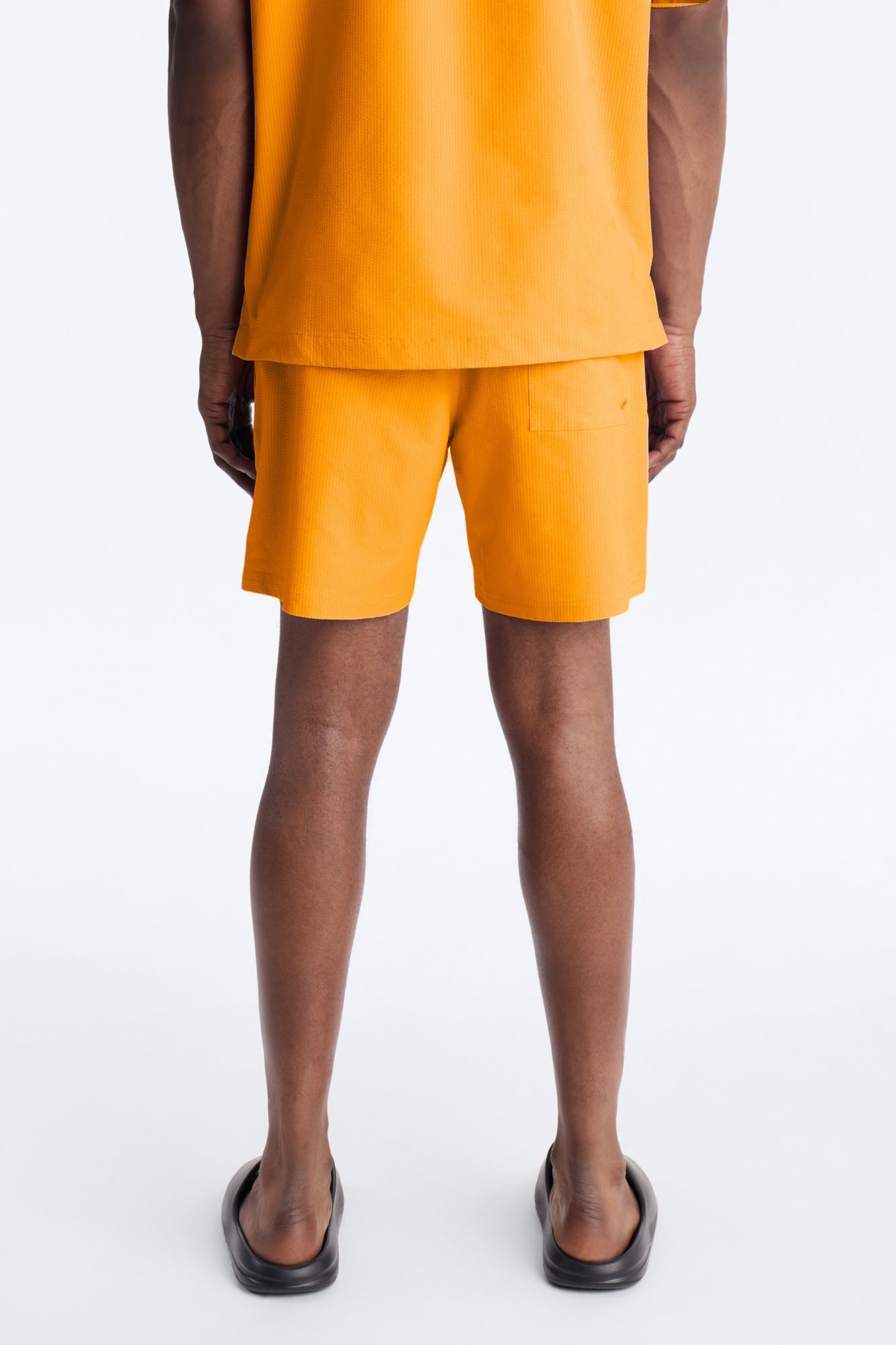 Seersucker Swim Trunk 6″ - Orange