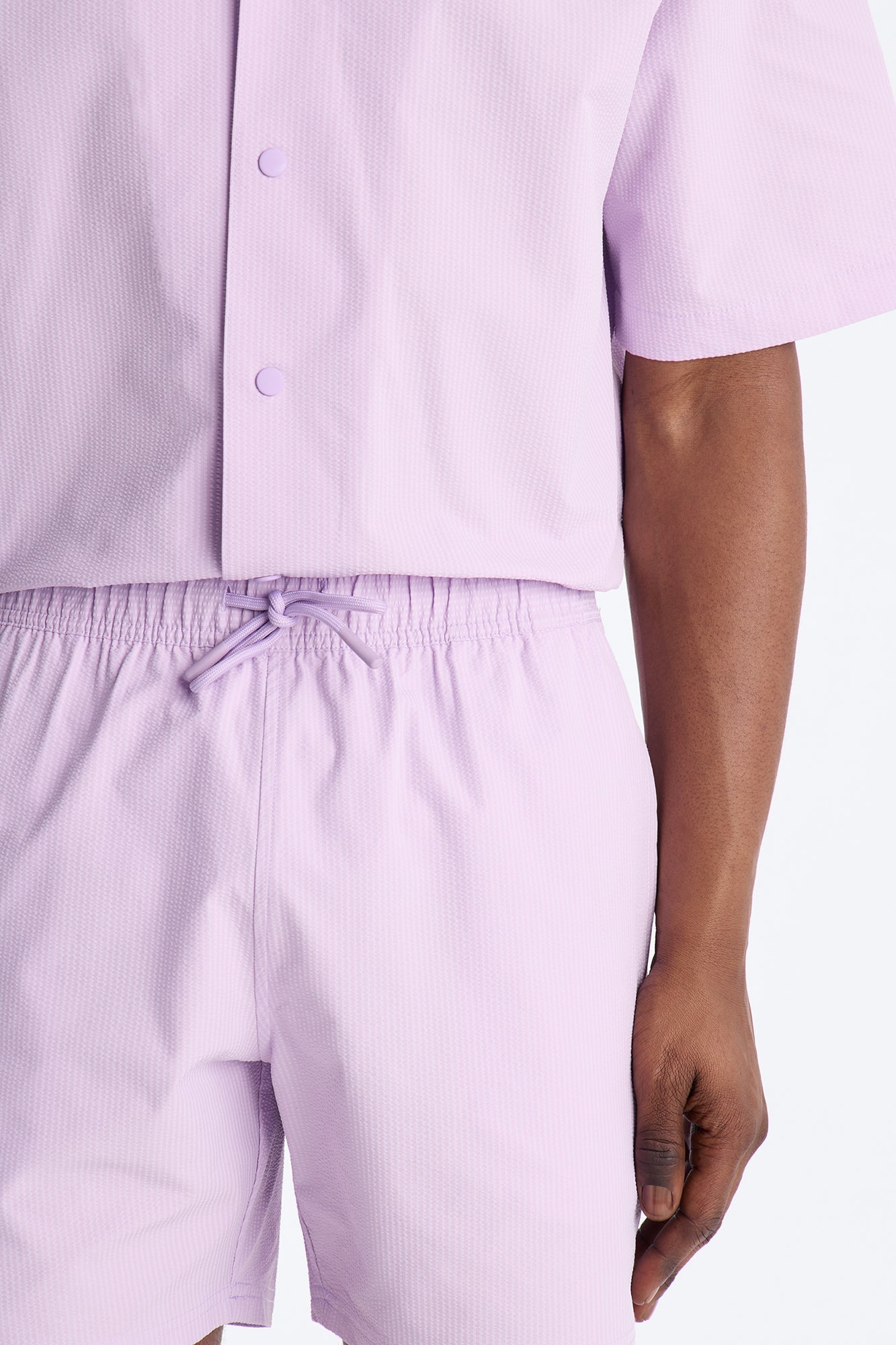 Seersucker Swim Trunk 6″ - Lavender