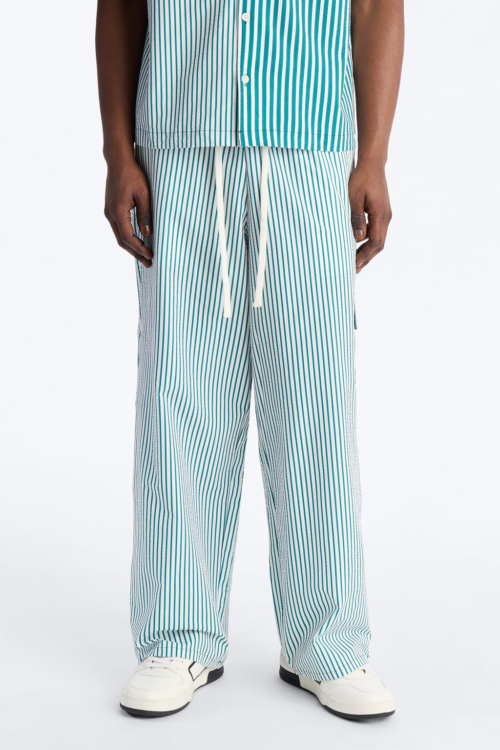 Straight Passion Stripe Seersucker Pant - Green