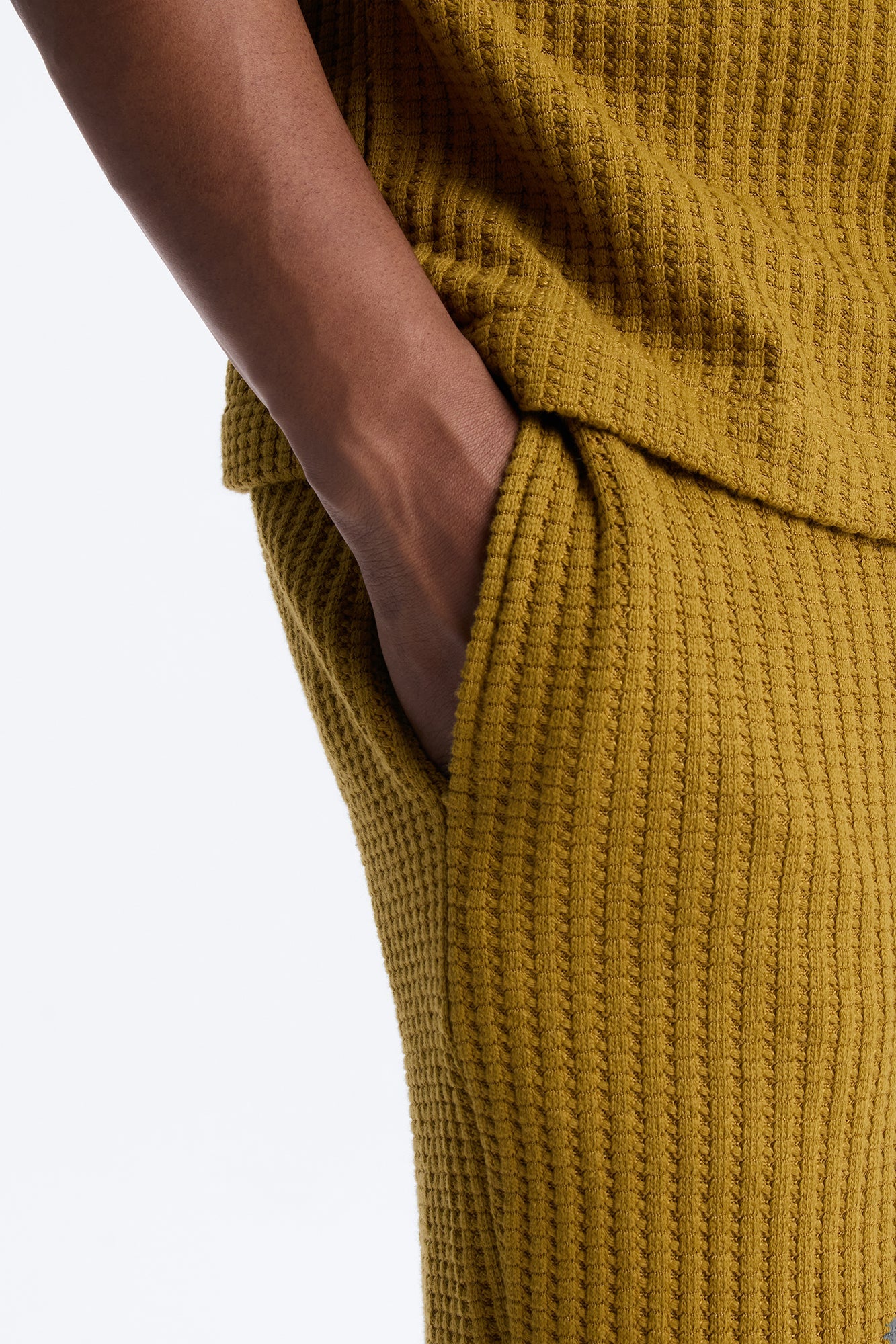 Baggy London Fog Textured Pant - Mustard