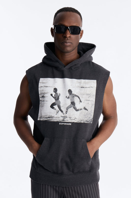 Rocky Vs Apollo Muscle Hoodie - Black
