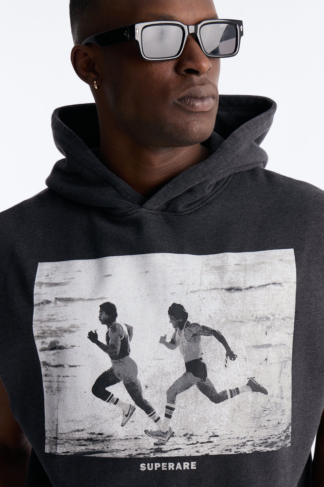 Rocky Vs Apollo Muscle Hoodie - Black